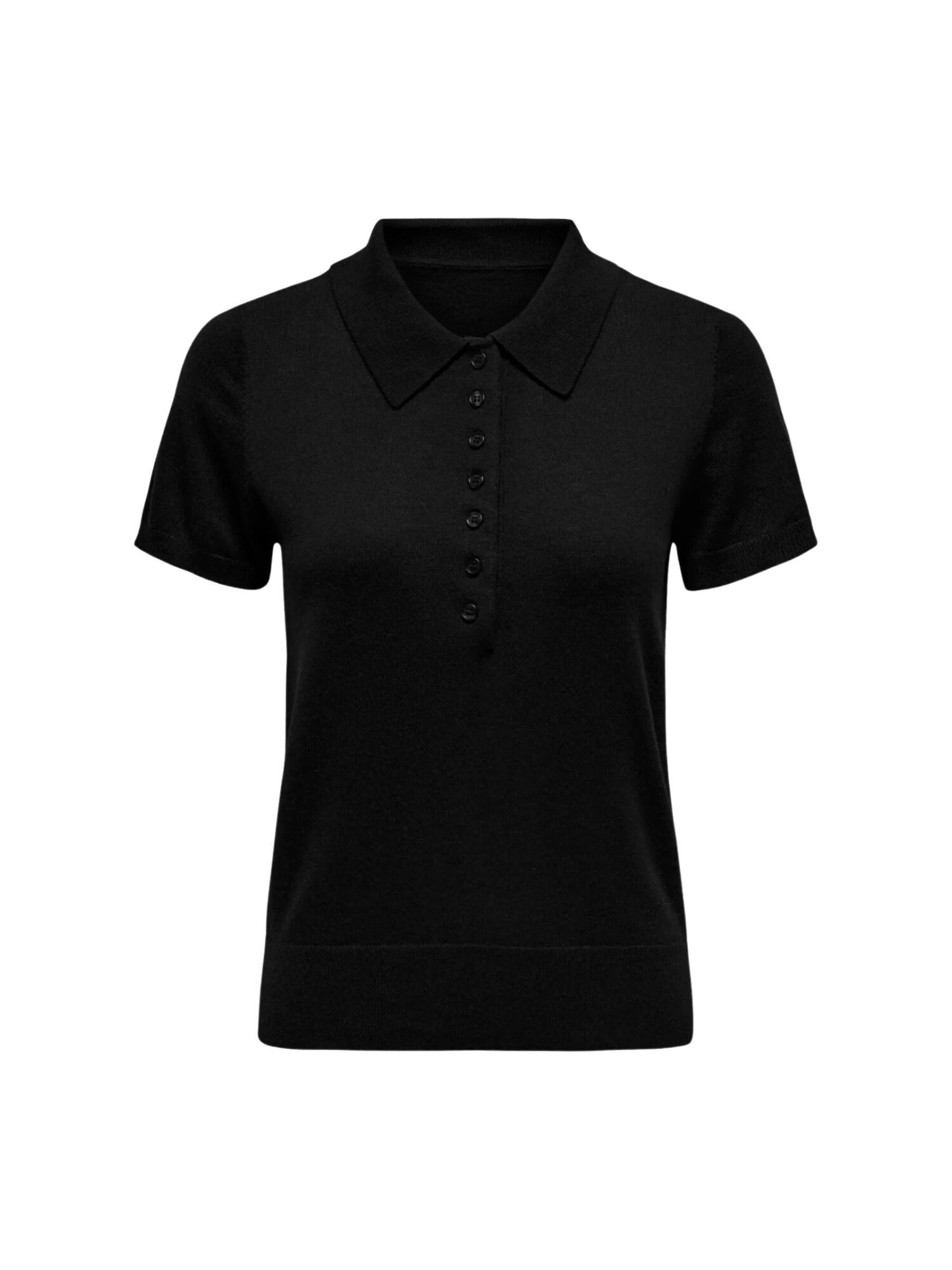 ONLY Camiseta 'ONLY ONLCATHERINE SS POLO NECK EX KNT POLO' negro