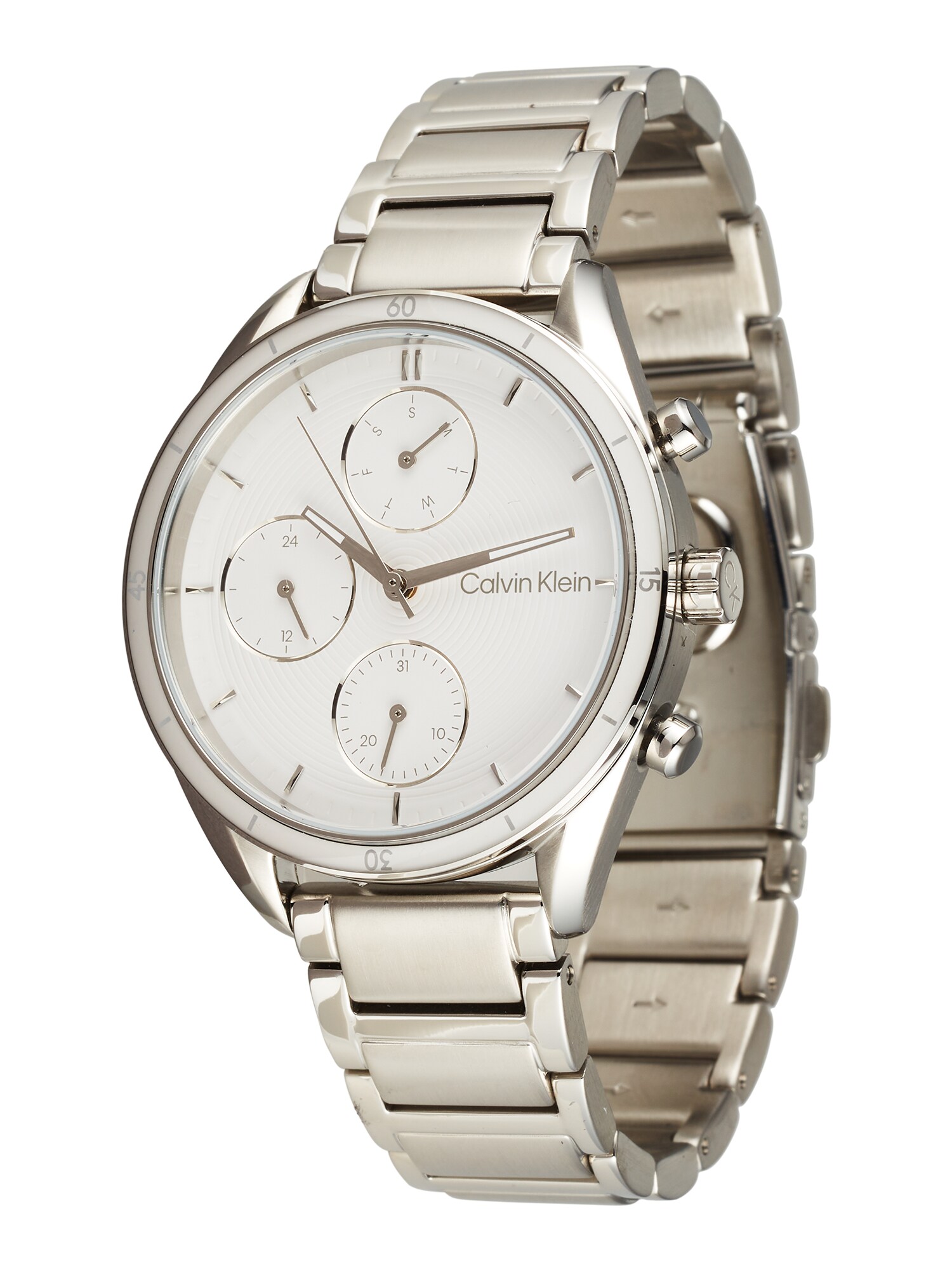Calvin Klein Analoginis (įprasto dizaino) laikrodis sidabrinė / balta