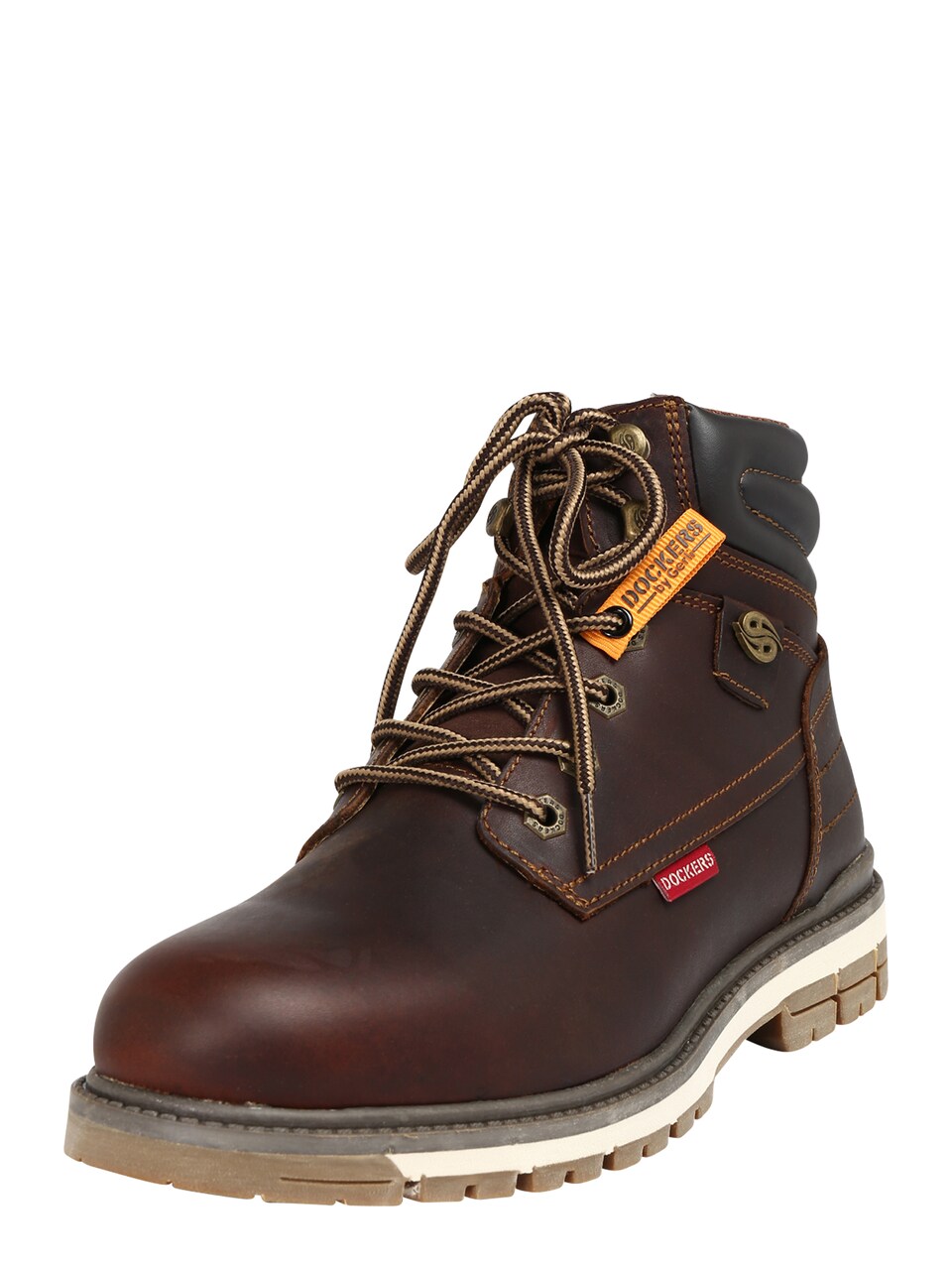 Boots med snörning kastanjebrun / mörkbrun