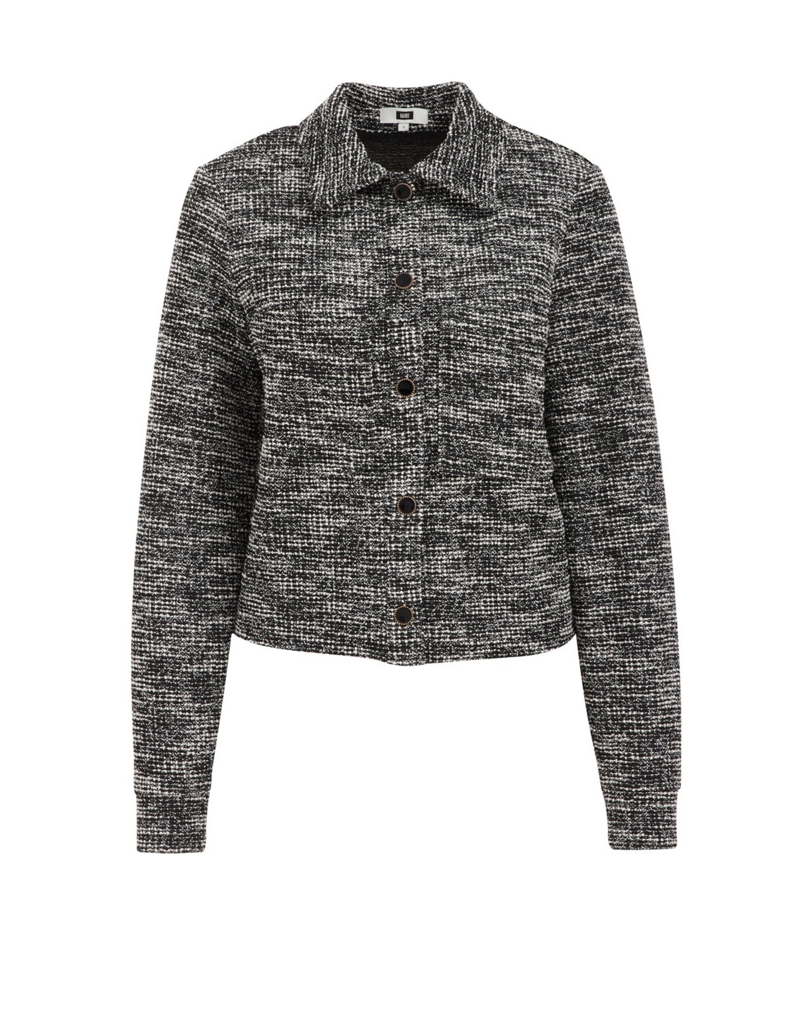 WE Fashion Geacă de primăvară-toamnă  negru / alb