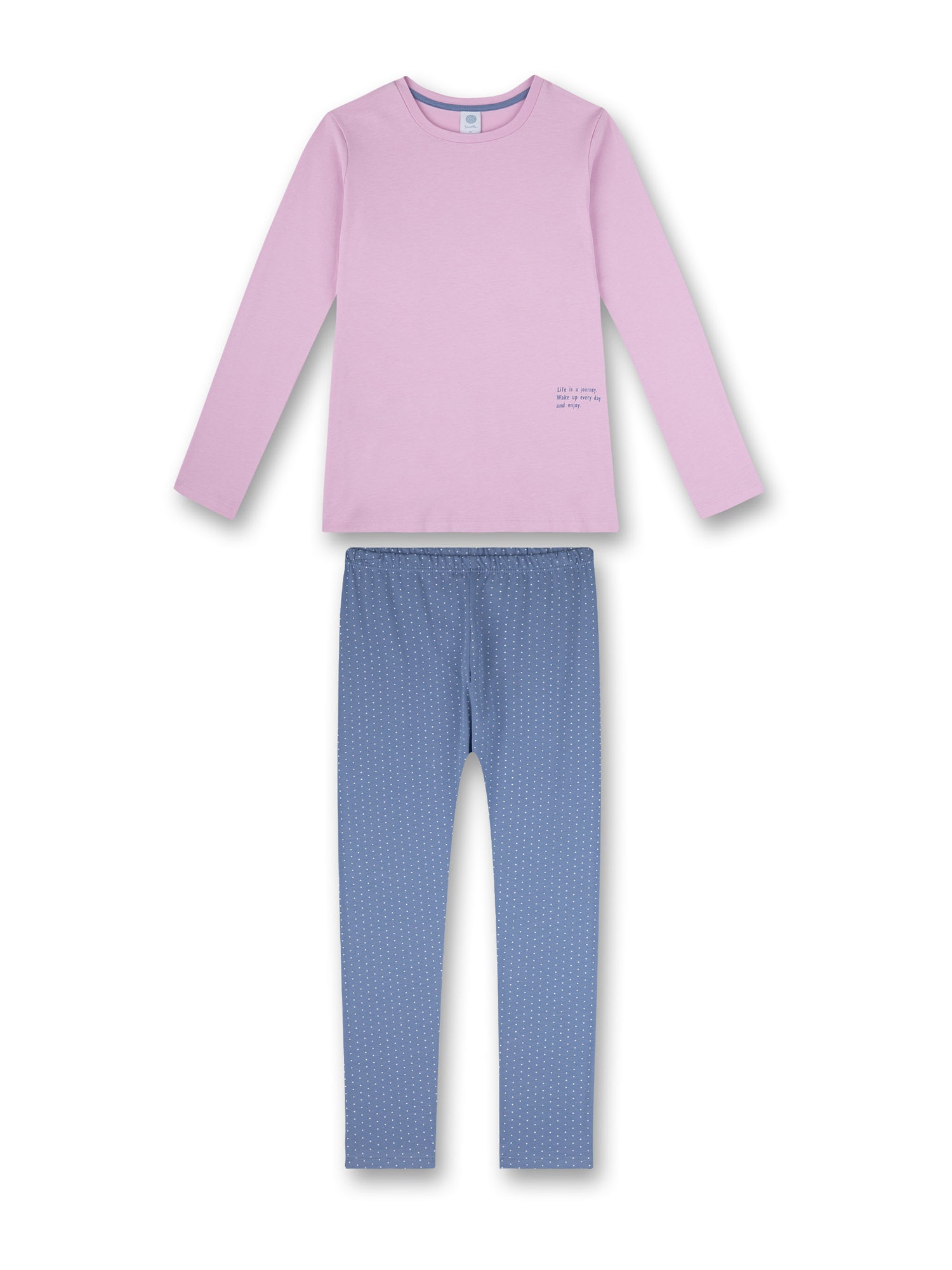 SANETTA Pijamale  albastru porumbel / roz deschis / alb