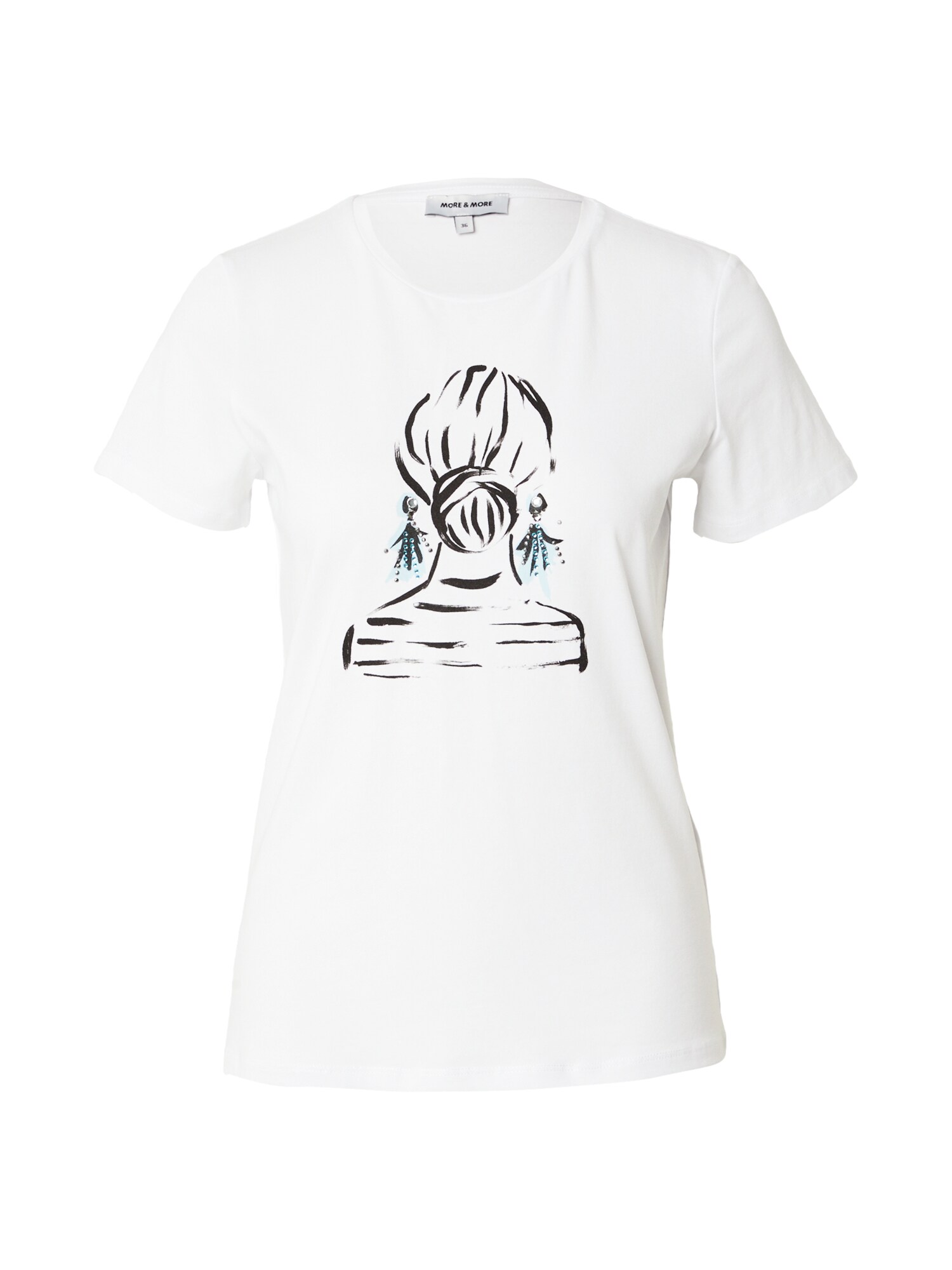 MORE & MORE Camiseta  azul claro / negro / blanco