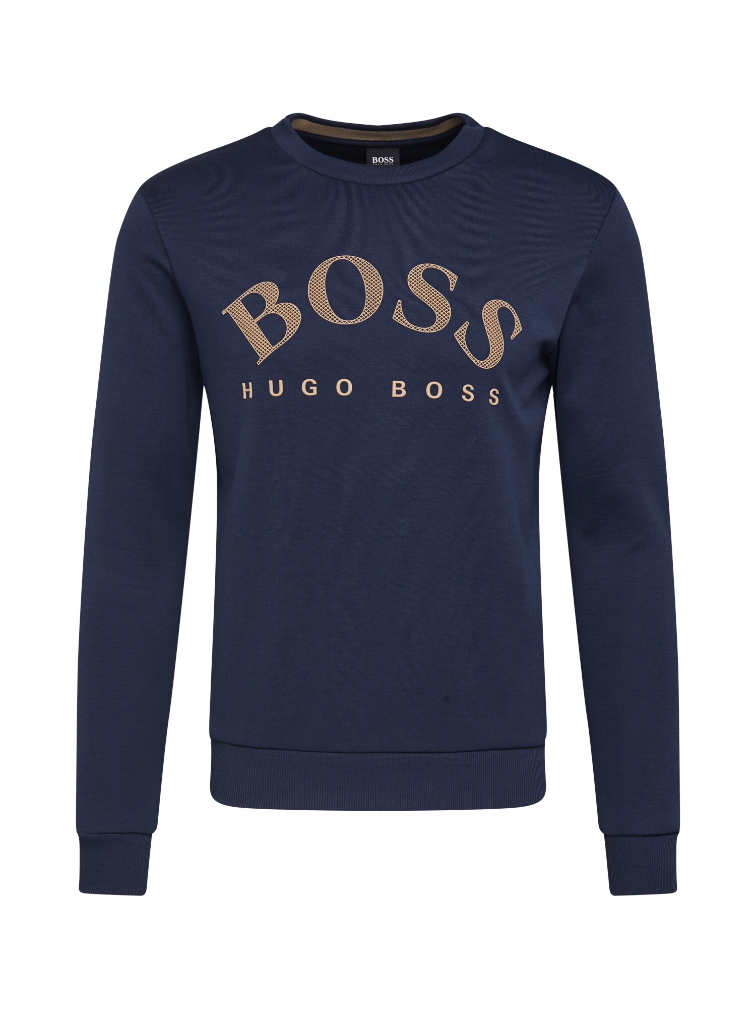 BOSS ATHLEISURE Megztinis be užsegimo 'Salbo'  tamsiai mėlyna / auksas