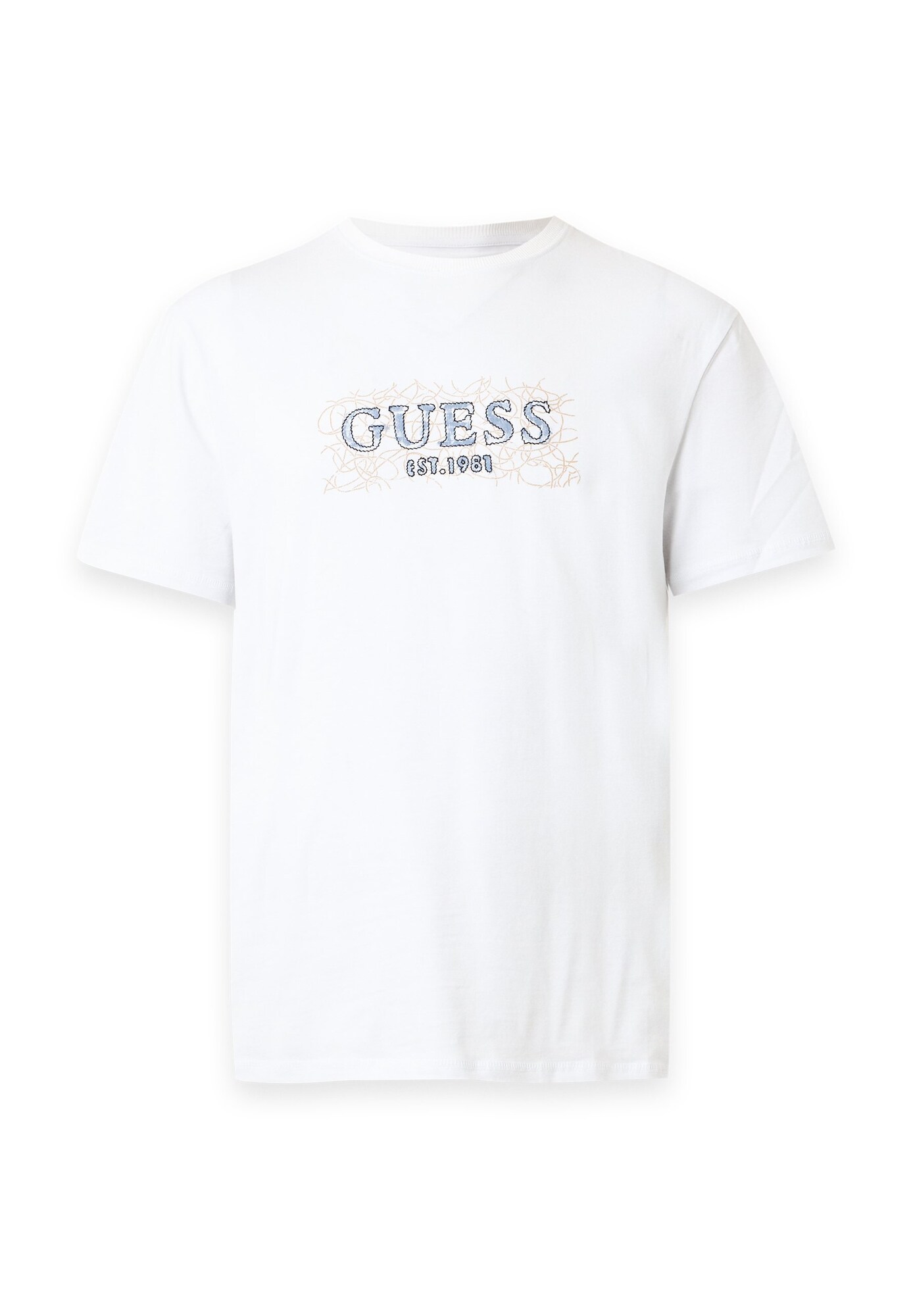 GUESS Tricou albastru / alb