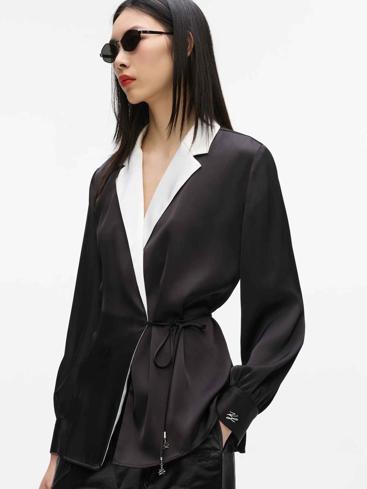 Karl Lagerfeld Blusa negro / blanco – imagen 20