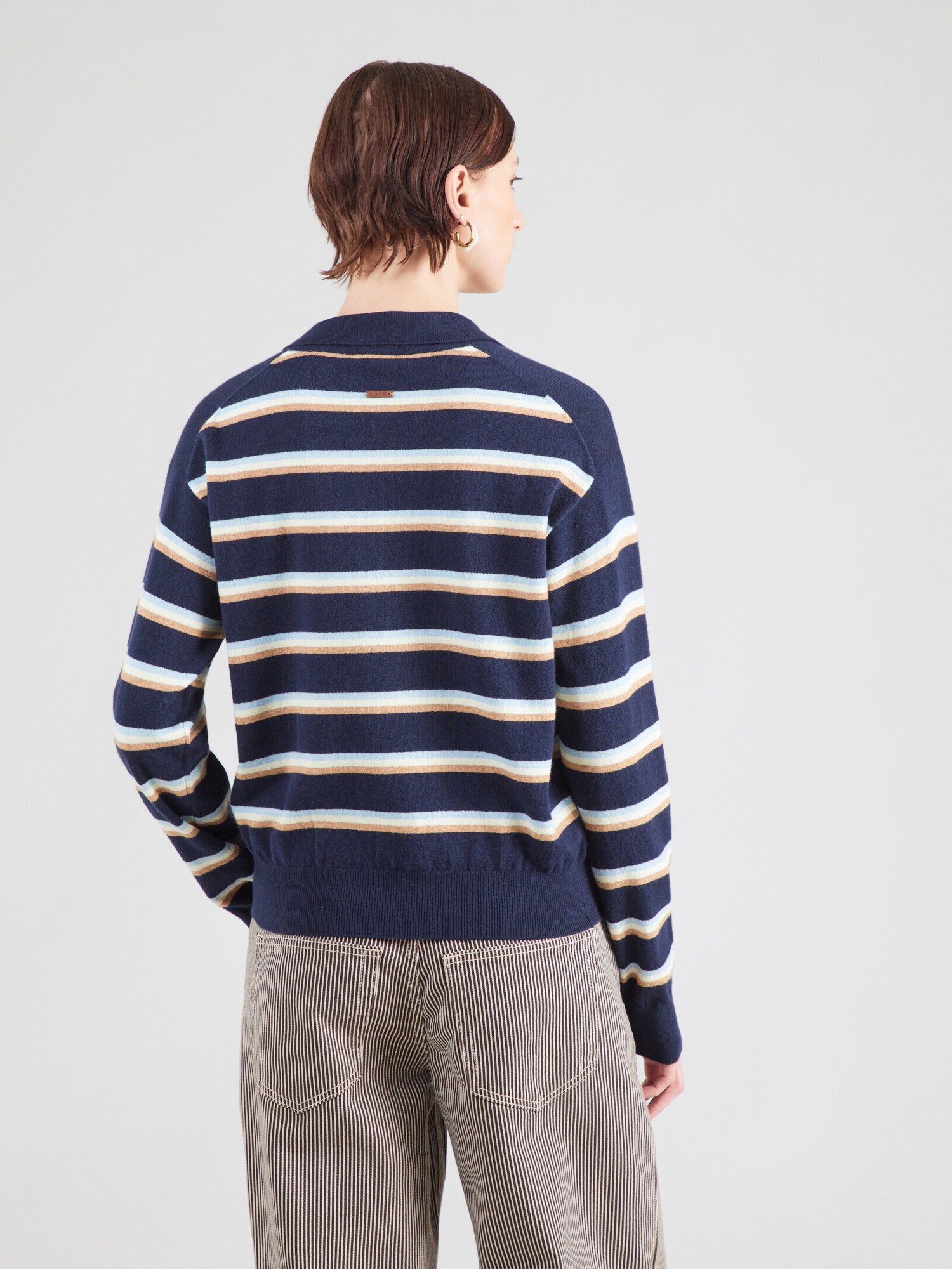 LEVI'S ® Jersey 'Super Soft LS Polo'  navy / azul claro / naranja moteado / blanco – imagen 4