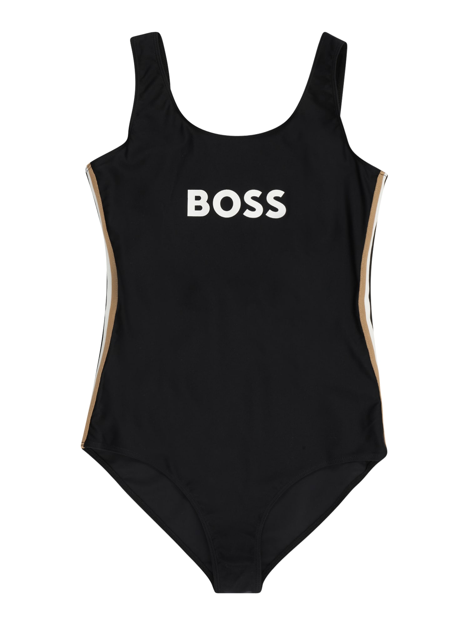 BOSS Kidswear Бански костюм  светлокафяво / черно / бяло