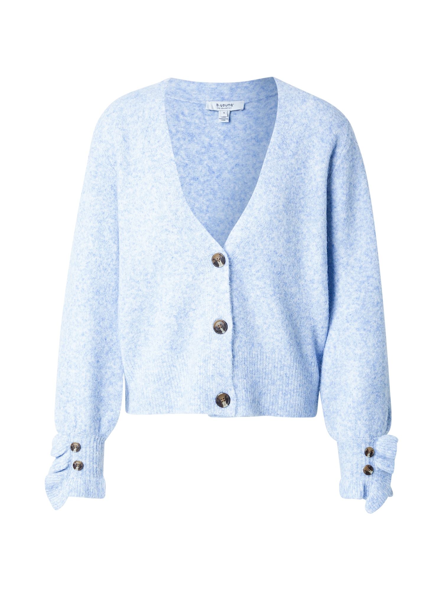 b.young Geacă tricotată BYOMEA FRILL  albastru deschis