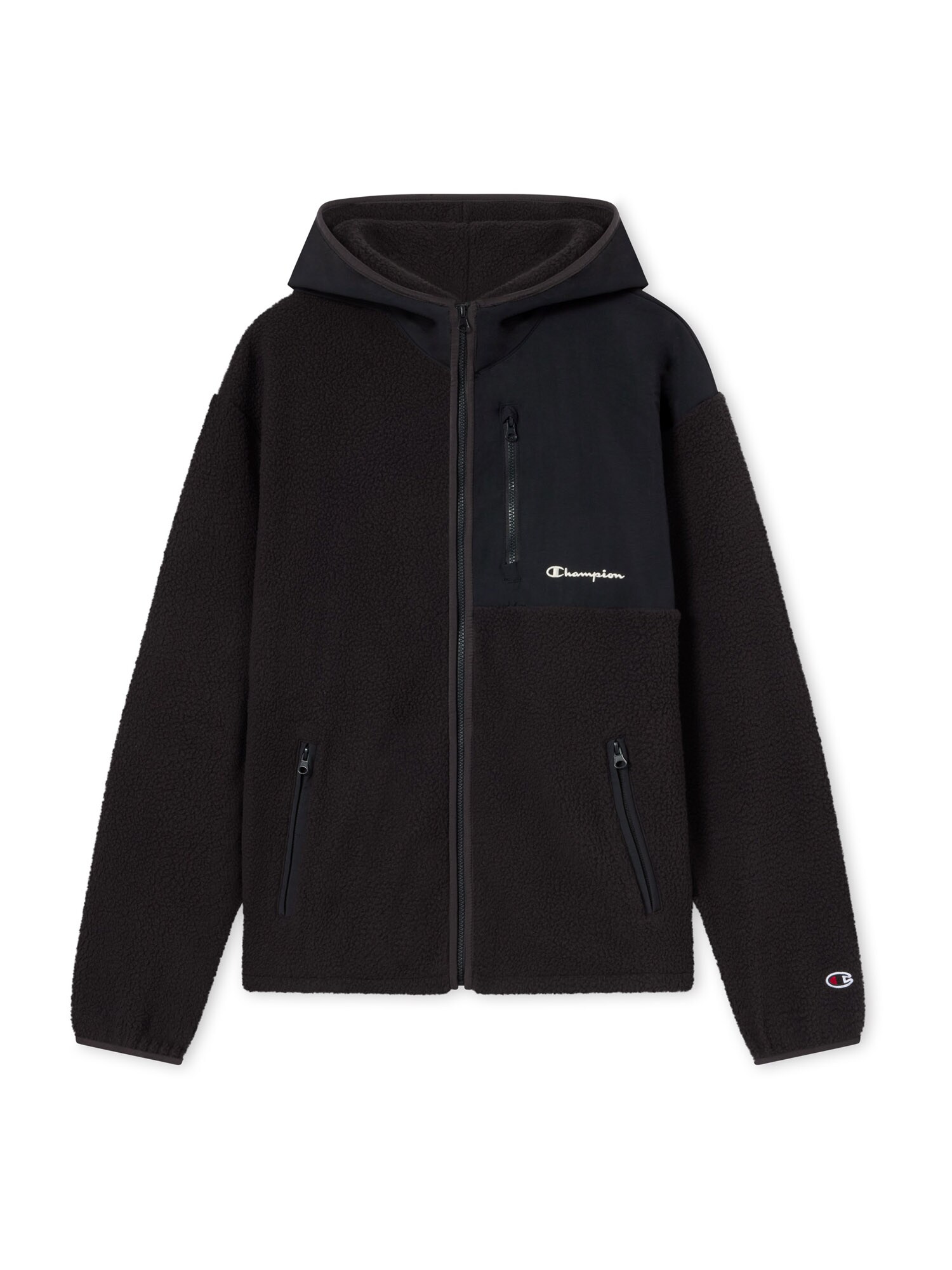 Champion Jachetă  fleece negru / alb