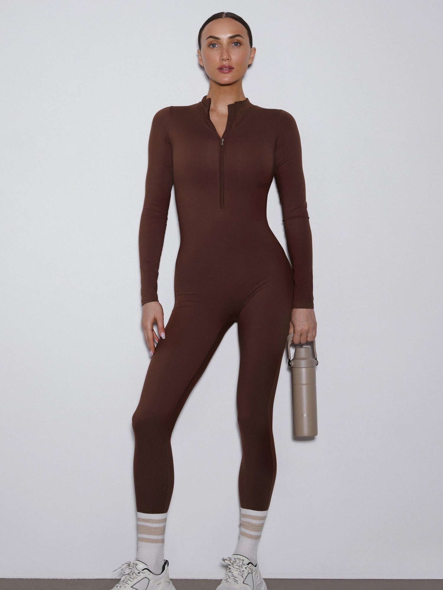 Estro Tuta jumpsuit '6649' marrone scuro