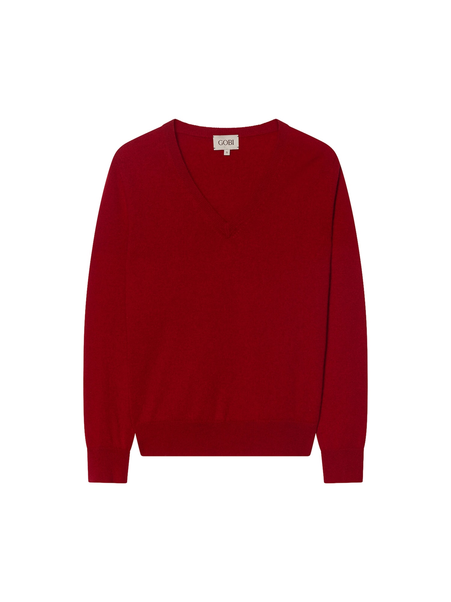 GOBI Cashmere Jersey 'Women's Timeless Cashmere V-Neck Sweater' rojo oscuro
