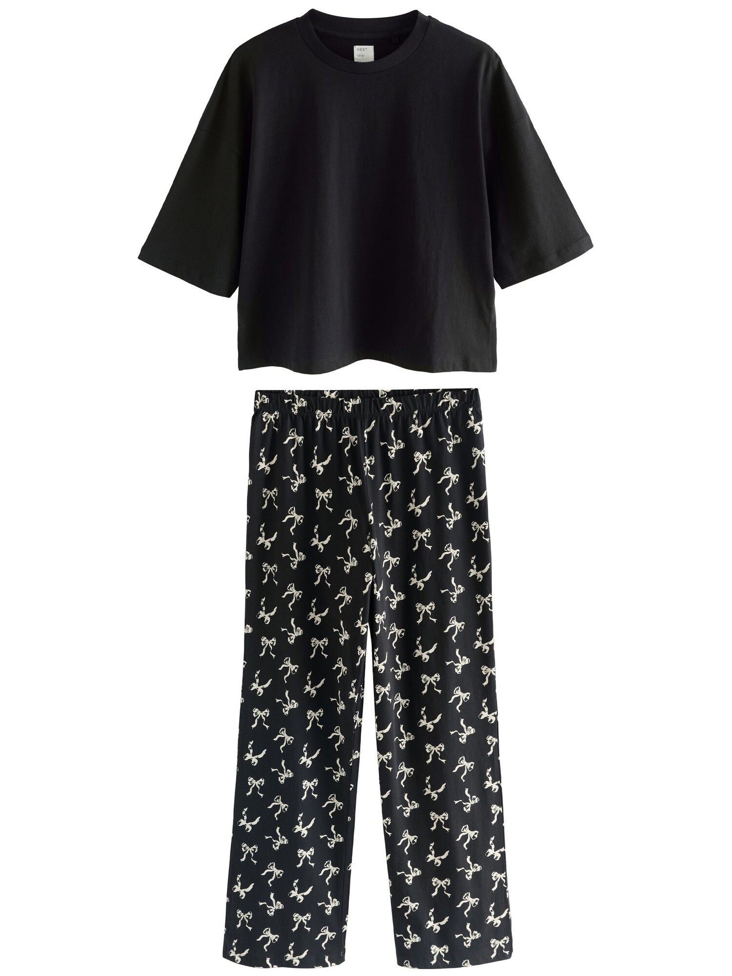 Next Pijama  negru / alb
