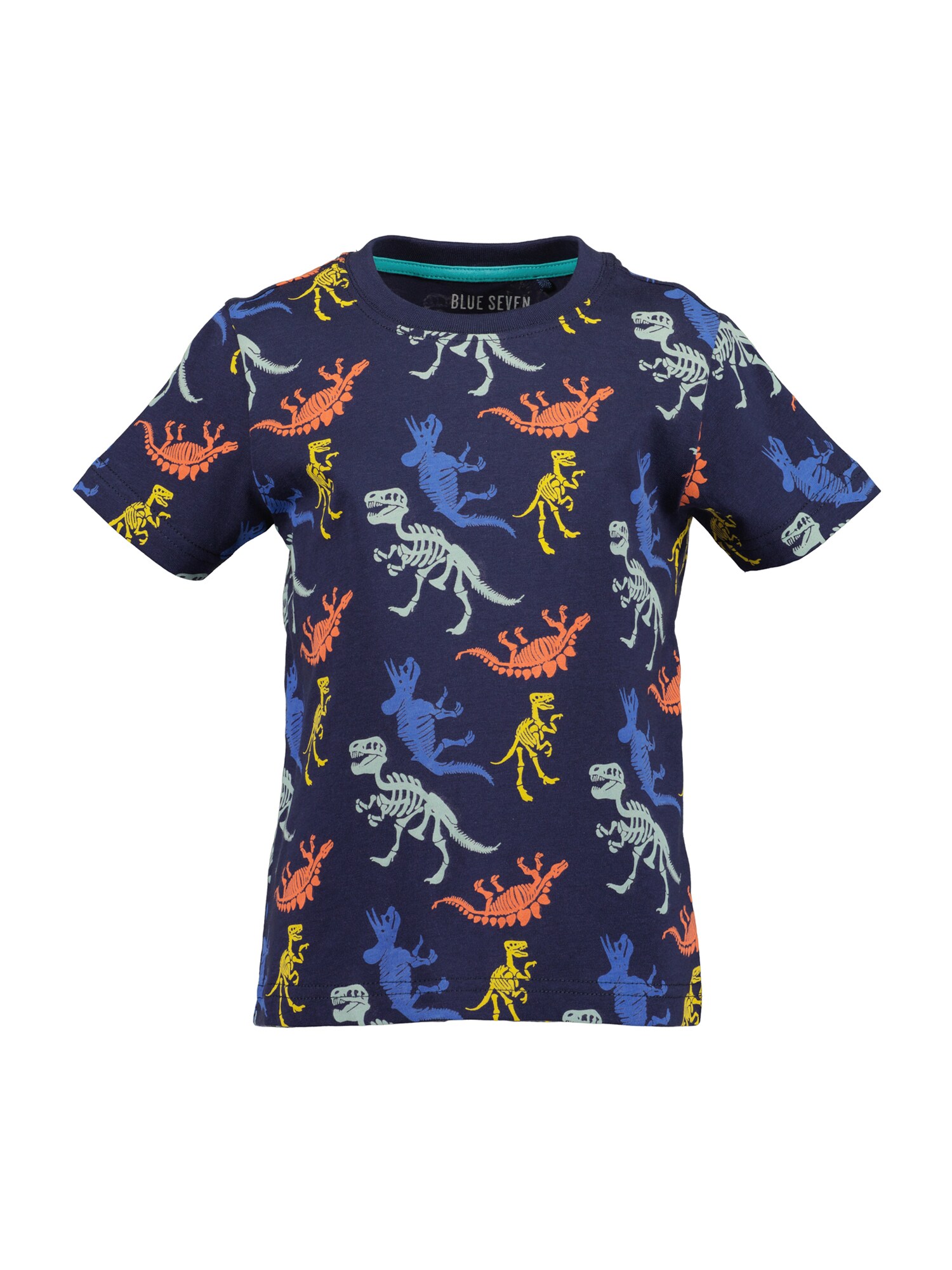 BLUE SEVEN Tricou  albastru ultramarin / galben / gri / portocaliu