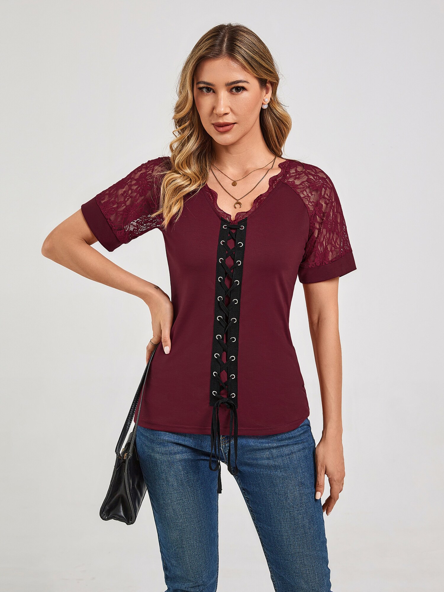 LapaPlus Top 'Women Shirt' rojo vino