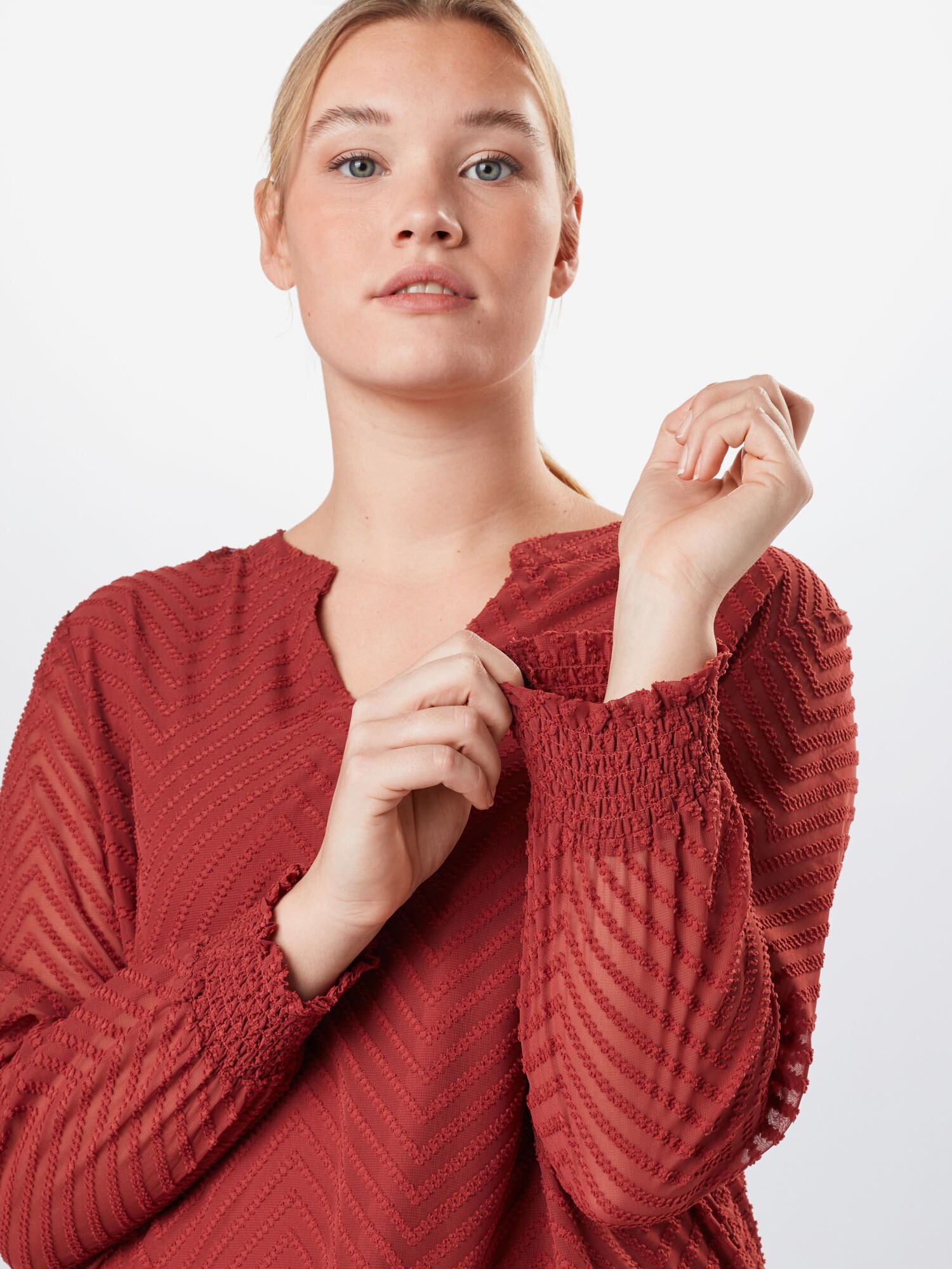 ABOUT YOU Curvy Blúzka 'Judith' hrdzavo červená (obrázok 5)