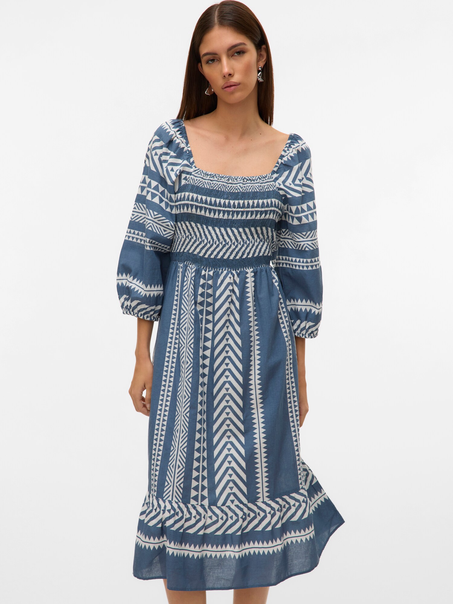 VERO MODA Ruha 'VMDICTHE'  füstkék / fehér termék 2. képe