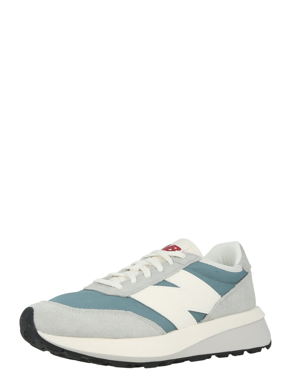 Låg sneaker '370' ljusgrå / petrol