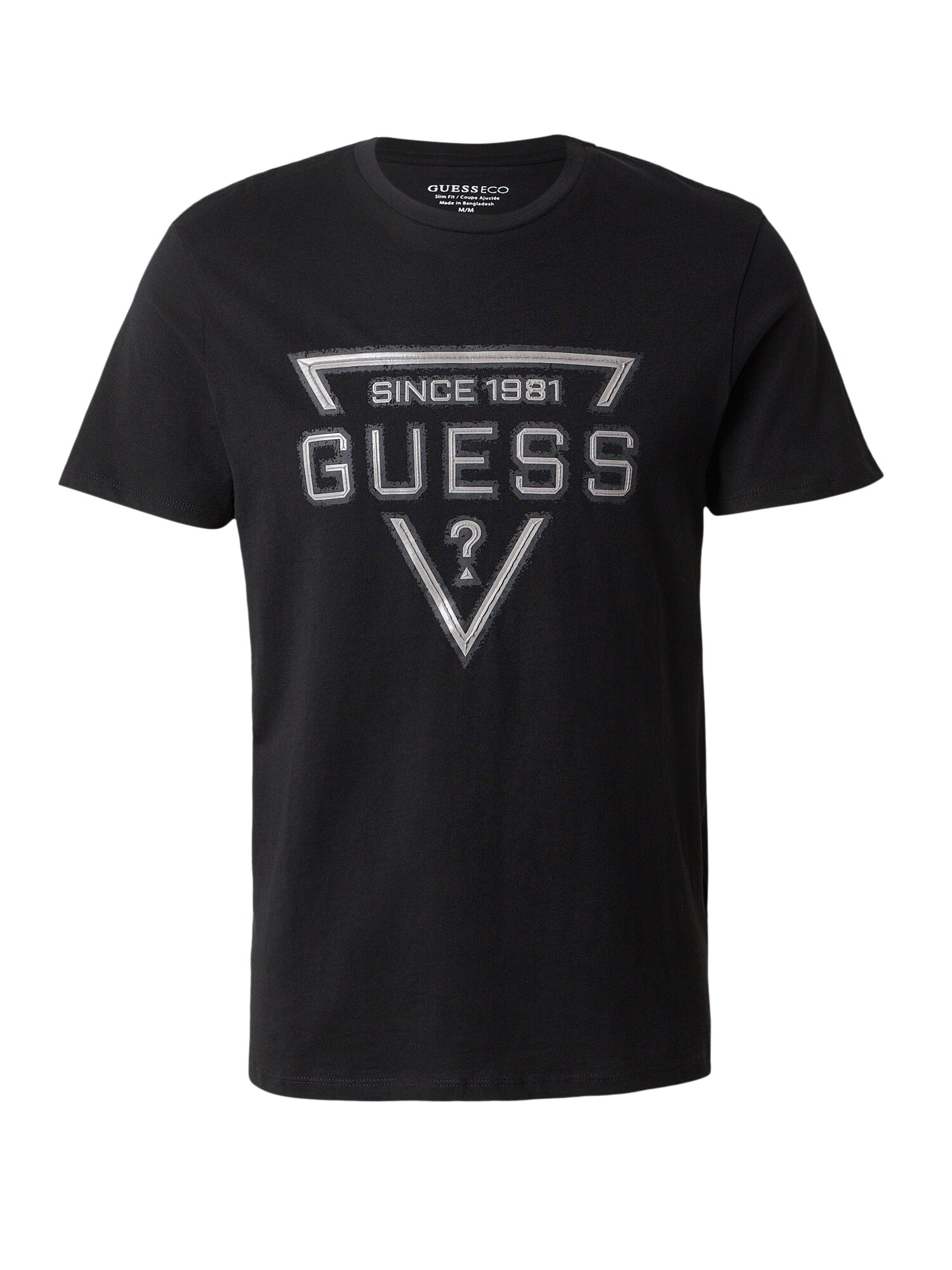 GUESS Tricou  gri argintiu / negru