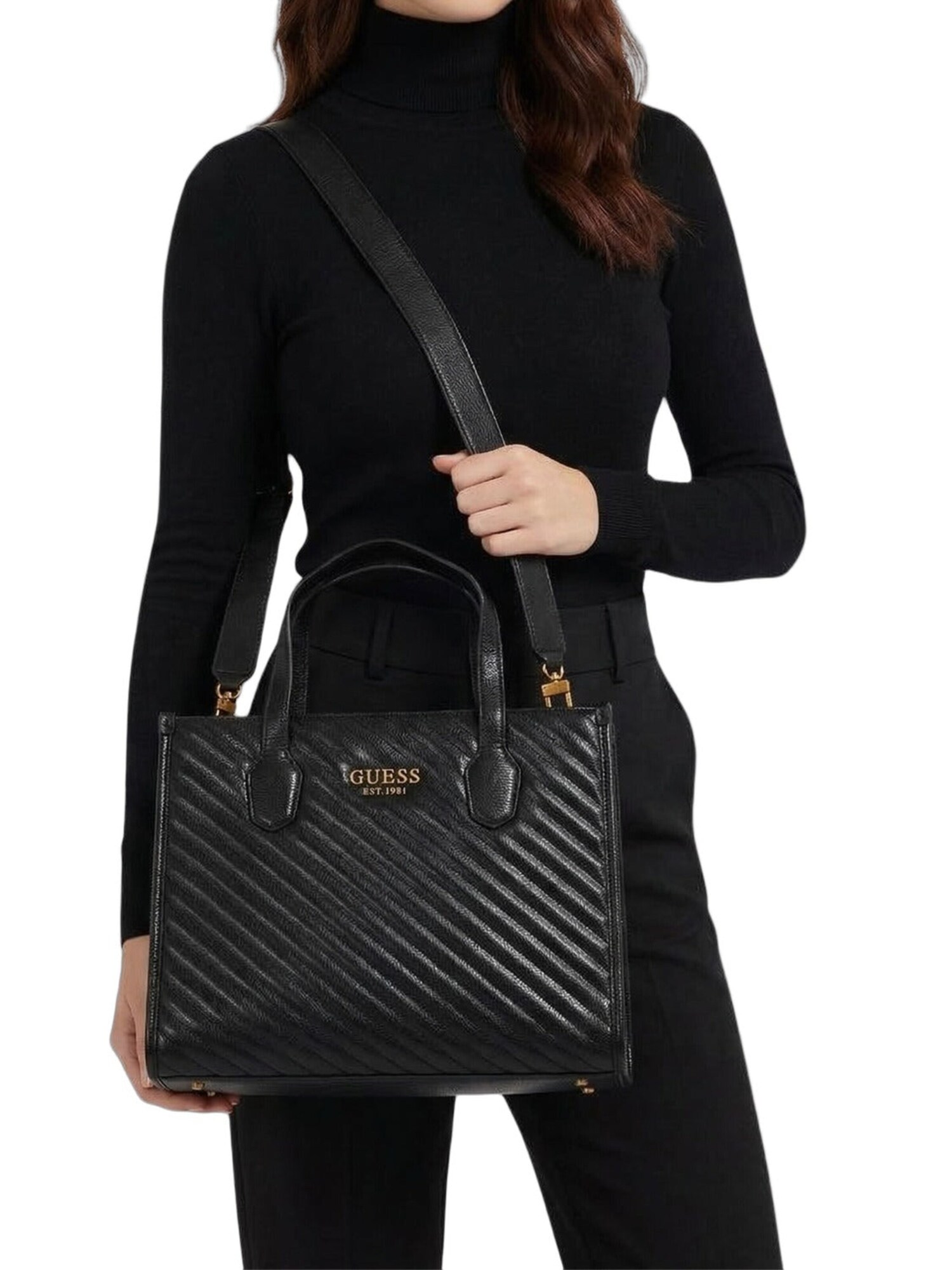 GUESS Bolso de mano 'Silvana 2 Comp Tote'  negro – imagen 6