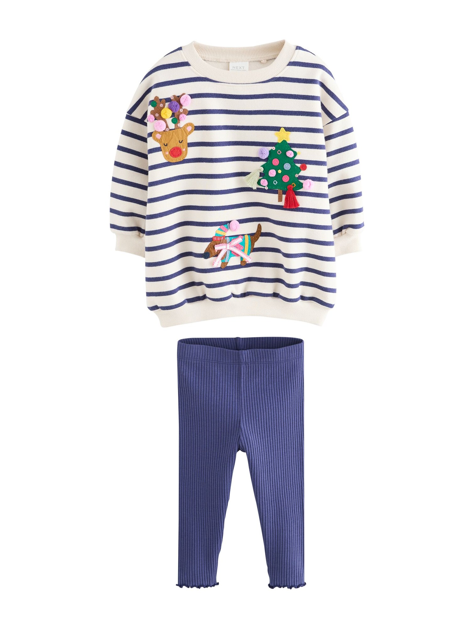 Next Set  crem / bleumarin / ombră / roșu cranberry