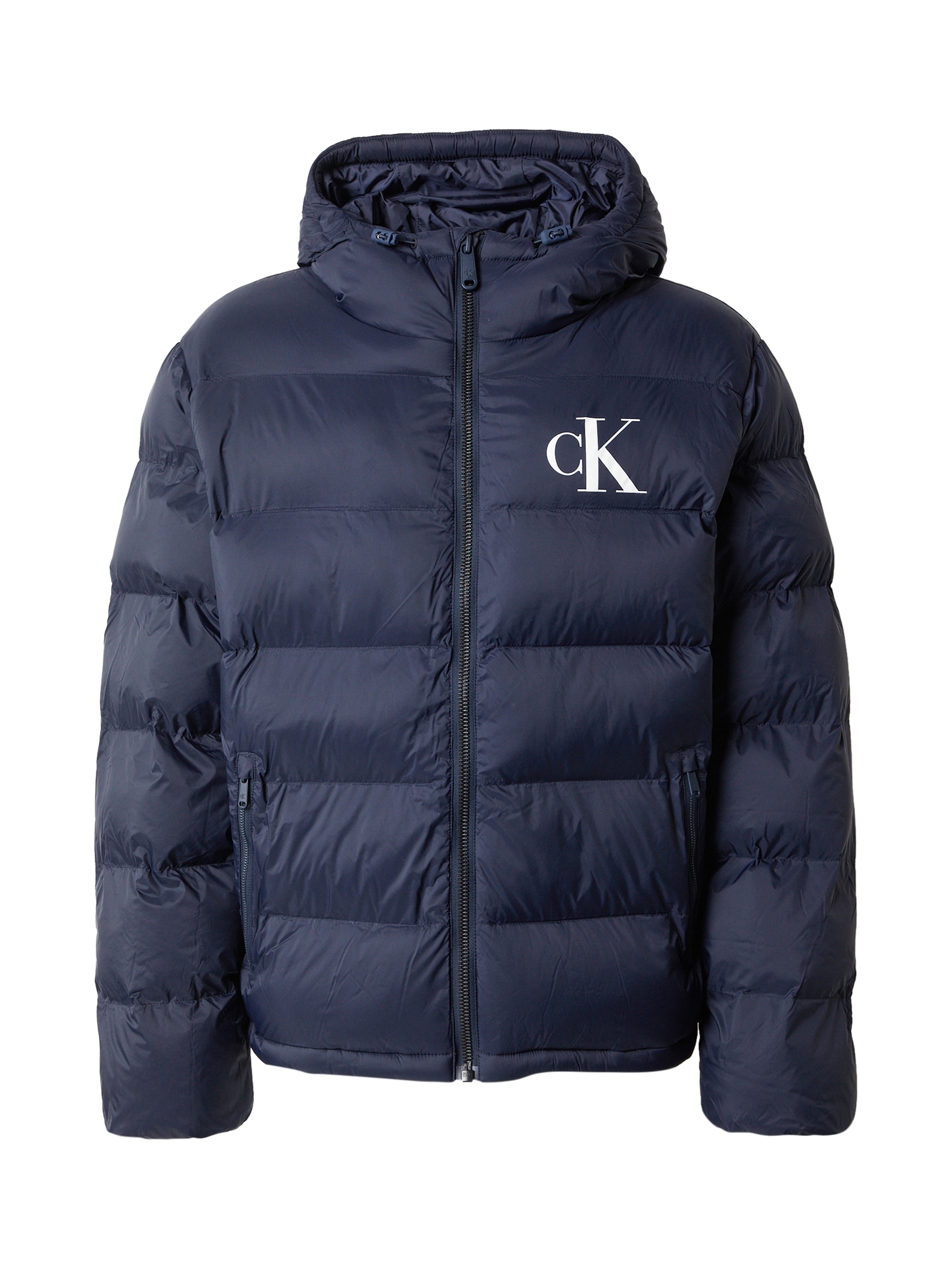 Calvin Klein Jeans Geacă de iarnă  albastru închis / alb