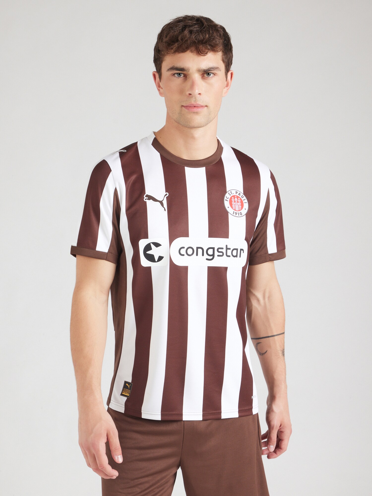 PUMA Mezek 'FC St. Pauli 25/26'  csokoládé / piros / fehér termék 2. képe