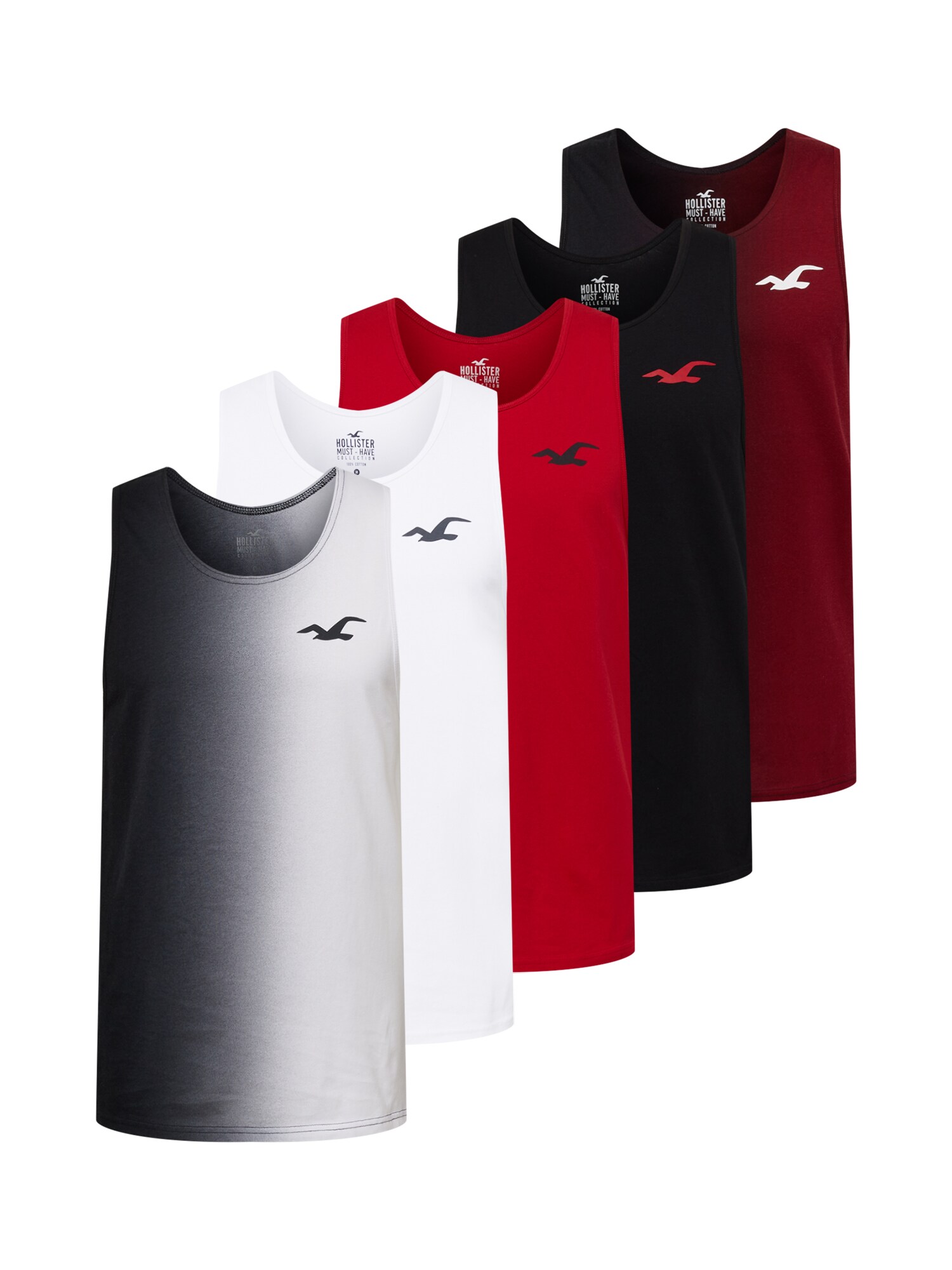 HOLLISTER T-Krekls asinssarkans / melns / dabīgi balts