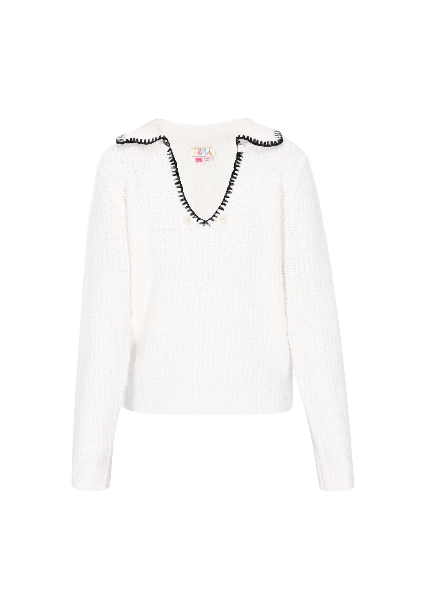 IZIA Pulover  negru / alb