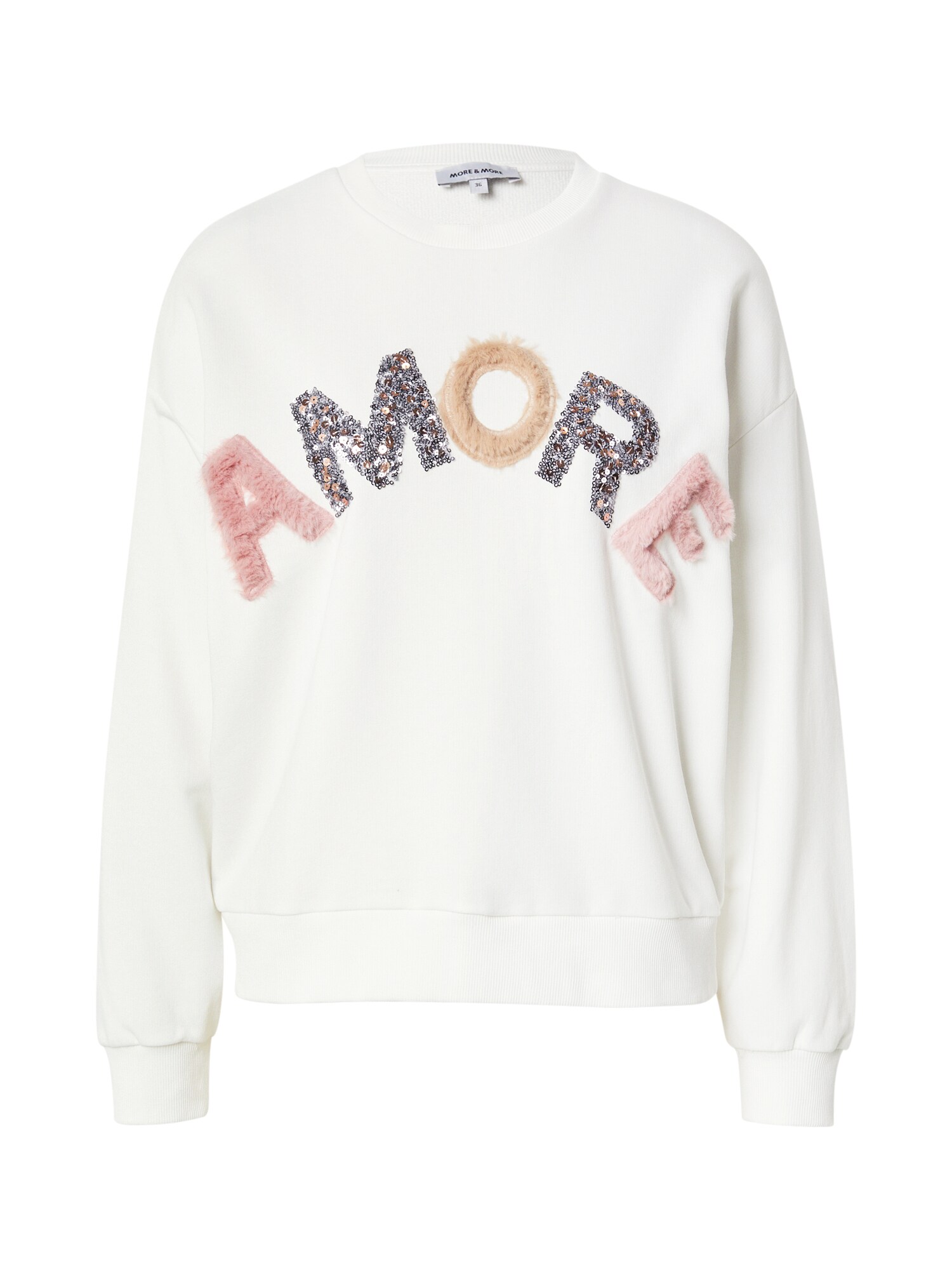 MORE & MORE Bluză de molton Amore  bej / roz pastel / argintiu / alb natural
