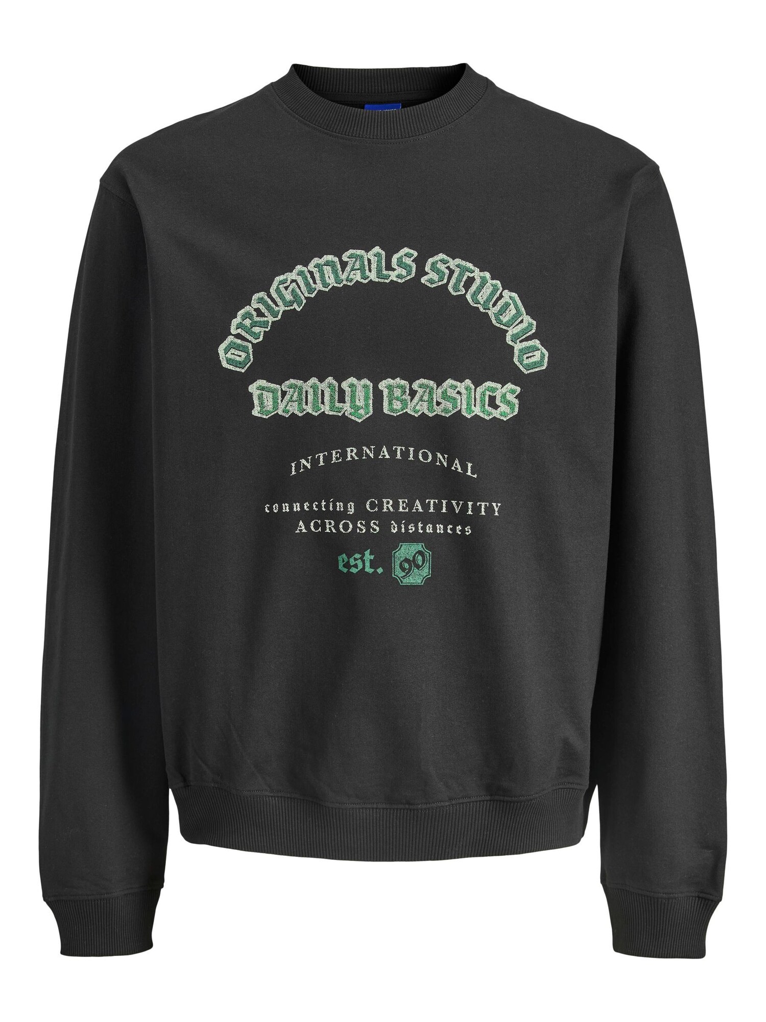 Jack & Jones Junior Bluză de molton verde / negru / alb