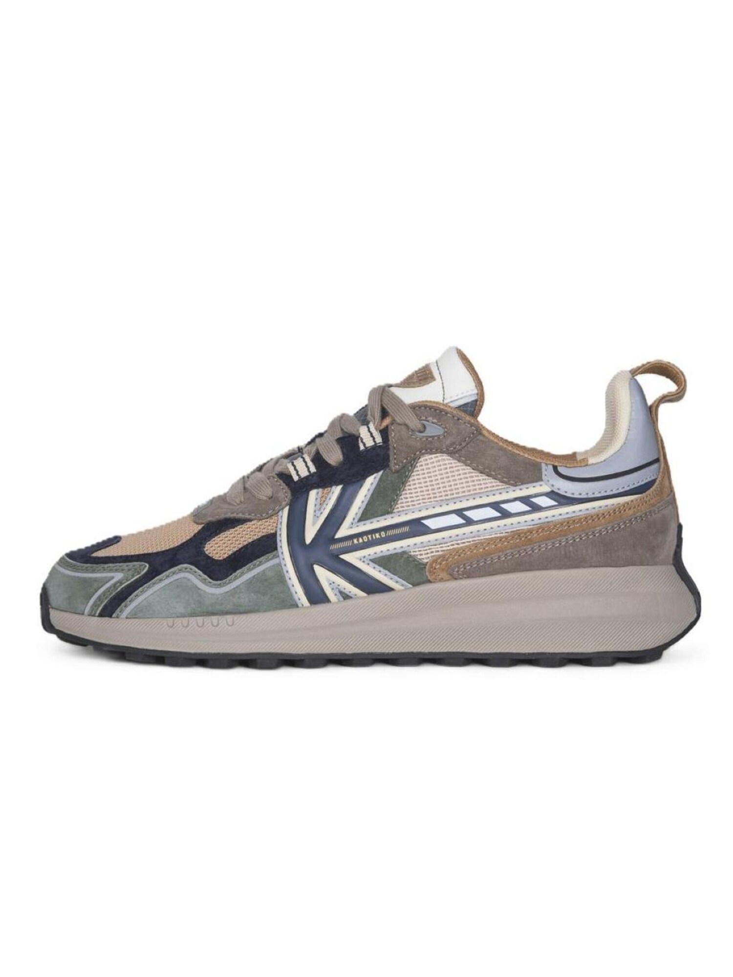Kaotiko Sneakers Laag 'Vancouver Tech' Marine / Saffier / Cappuccino / Bruin Gemêleerd
