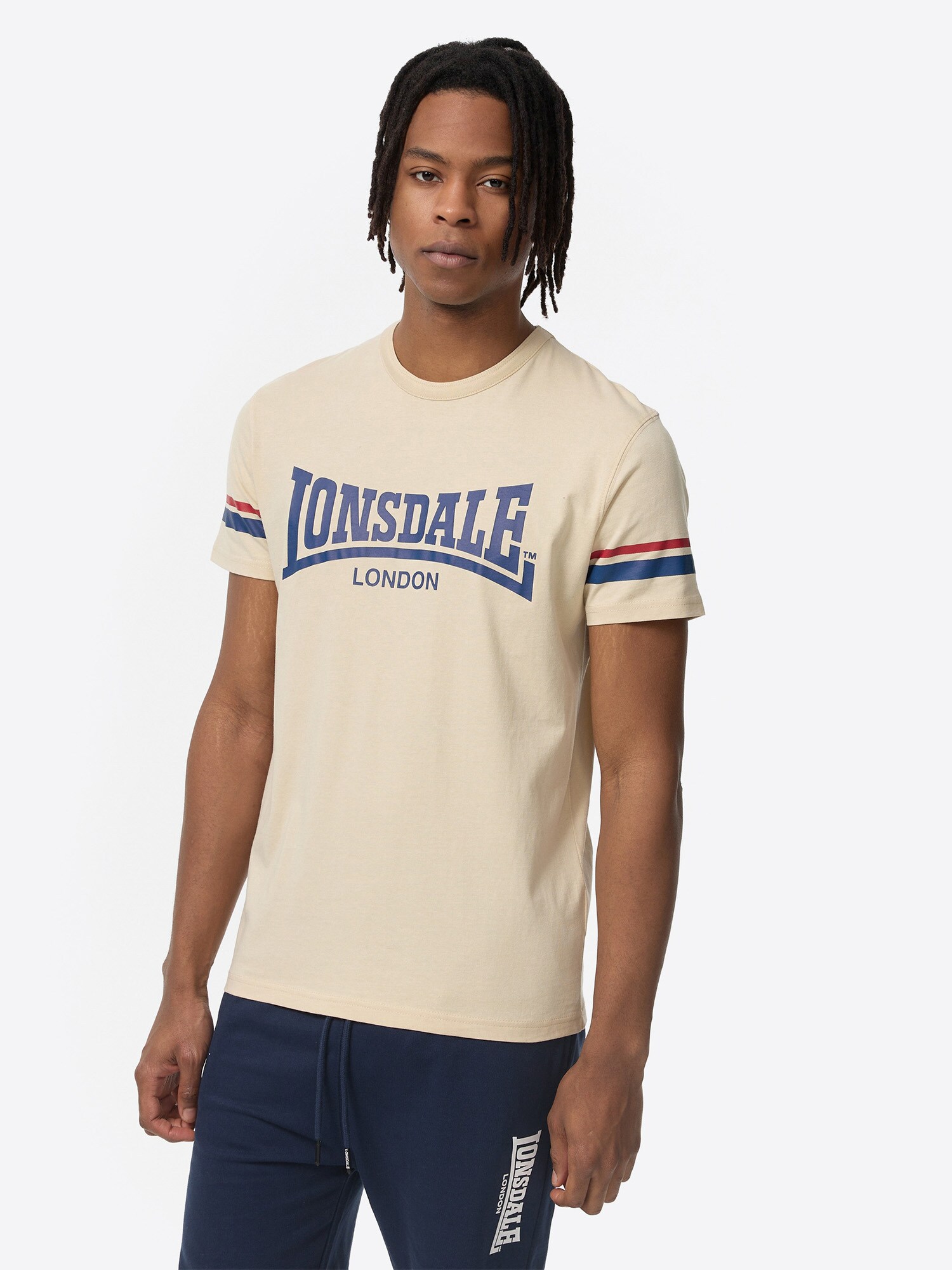 LONSDALE Póló ' CREICH '  homok / kék / piros termék 2. képe