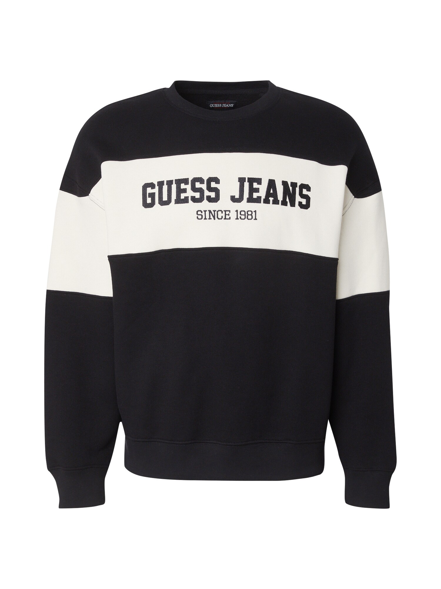 GUESS JEANS Tréning póló 'Horizont'  világos bézs / fekete akciós termékkép 1