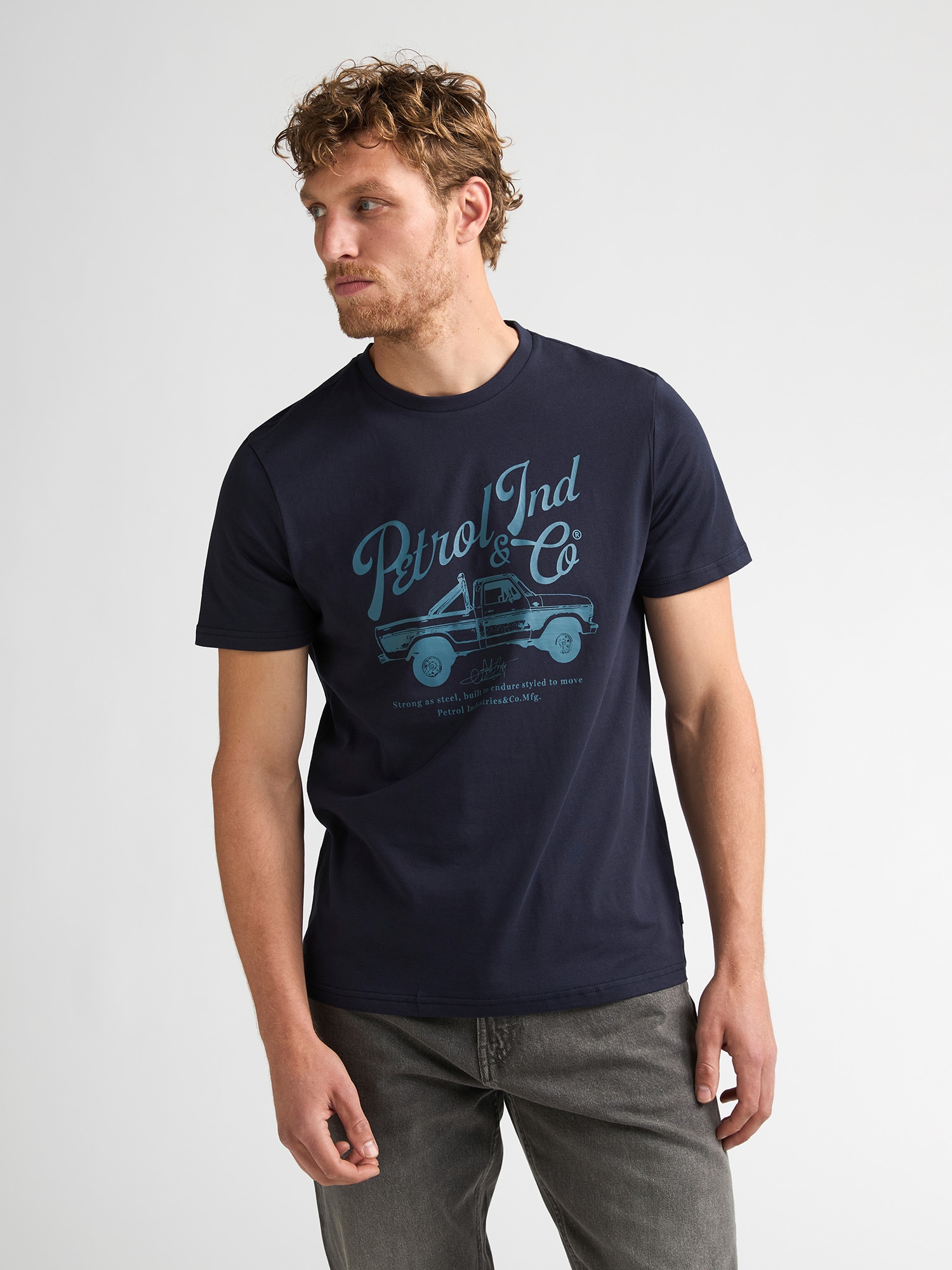 Petrol Industries Tricou safir / albastru închis