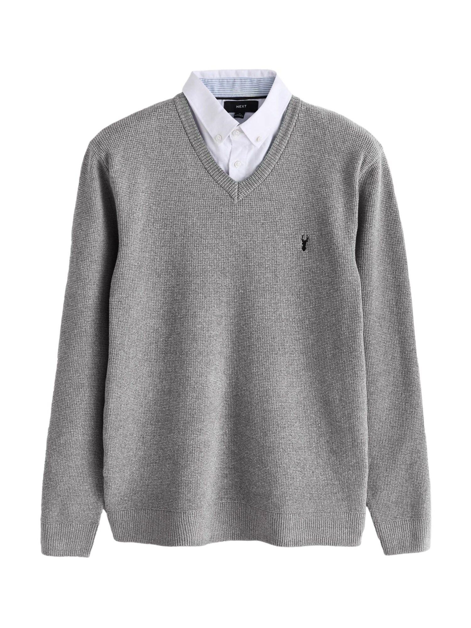 Next Pulover  gri / gri închis / alb