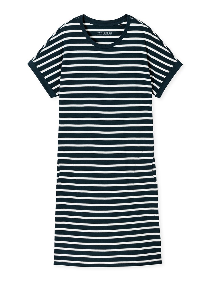 SCHIESSER Nachthemd 'Casual Essentials' Damen Größe S nachtblau / weiß