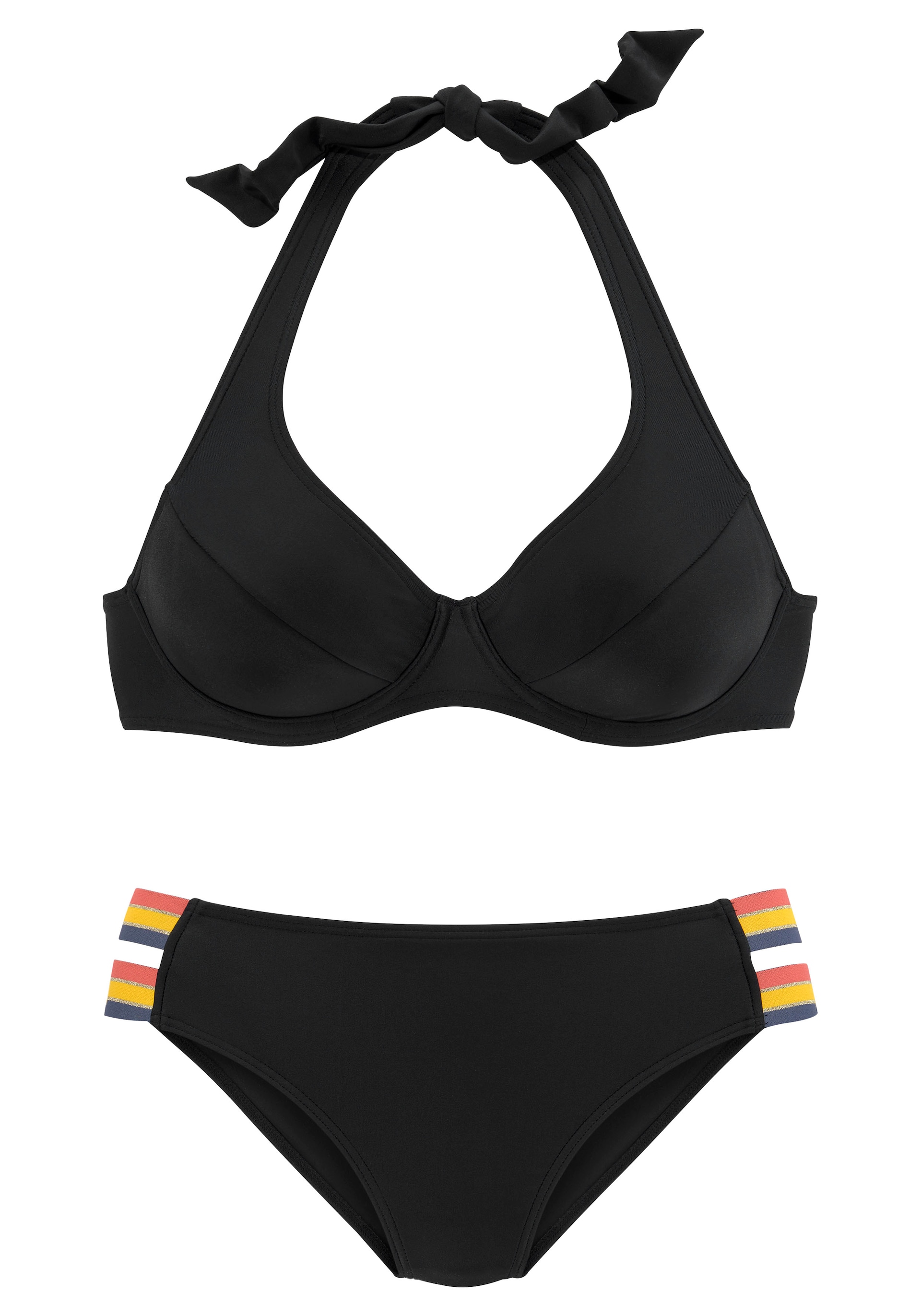 VIVANCE by LASCANA Bikini mörkblå / gul / rosa / svart dam