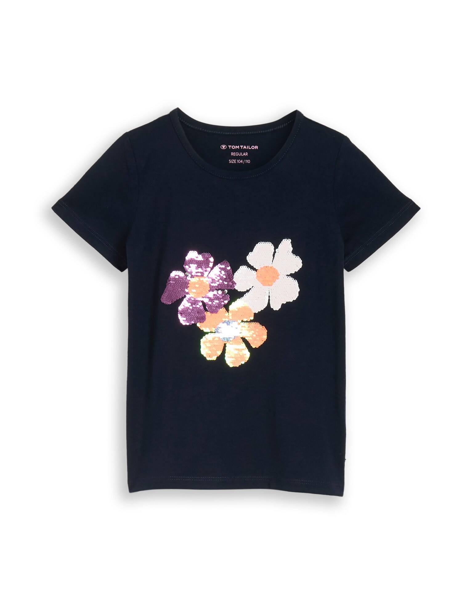 TOM TAILOR Tričko  námornícka modrá / fialová / oranžová / biela