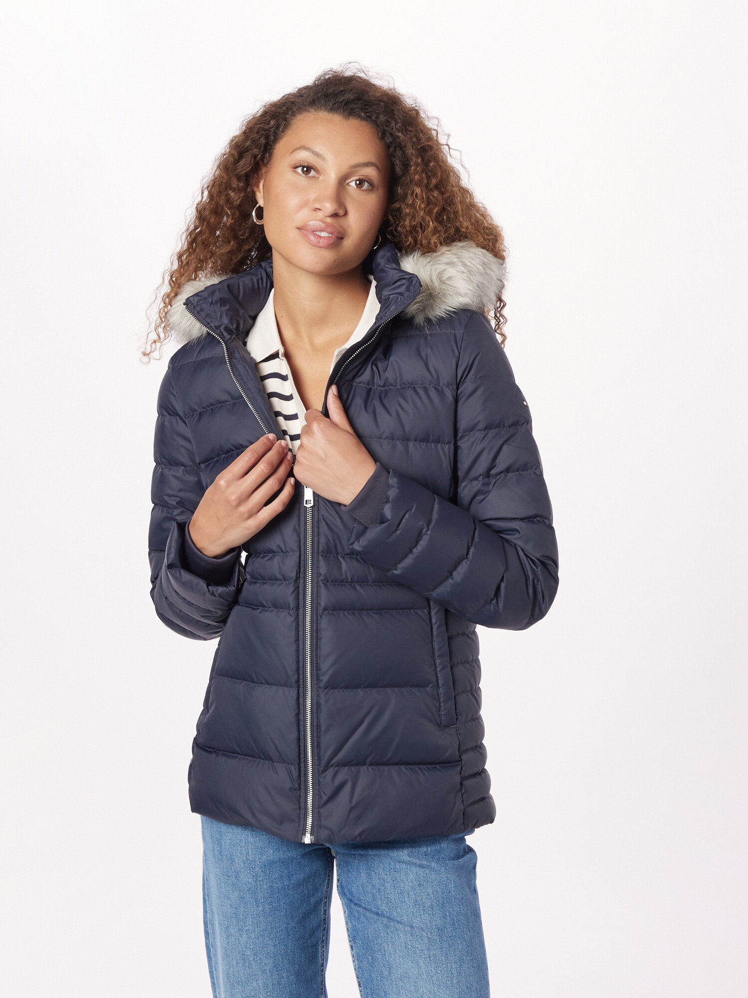 TOMMY HILFIGER Téli dzseki 'Tyra'  tengerészkék / világosszürke termék 2. képe