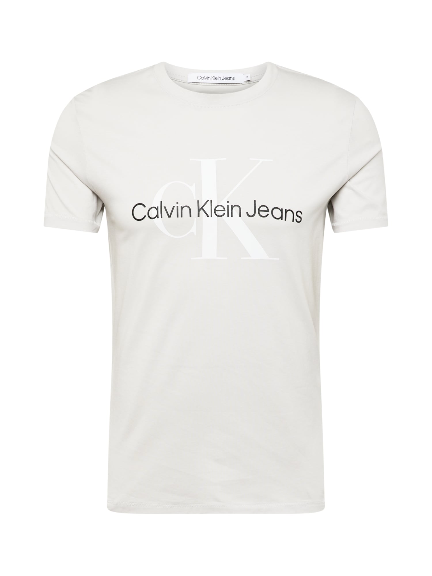 Calvin Klein Jeans Marškinėliai rusvai pilka / juoda / balkšva