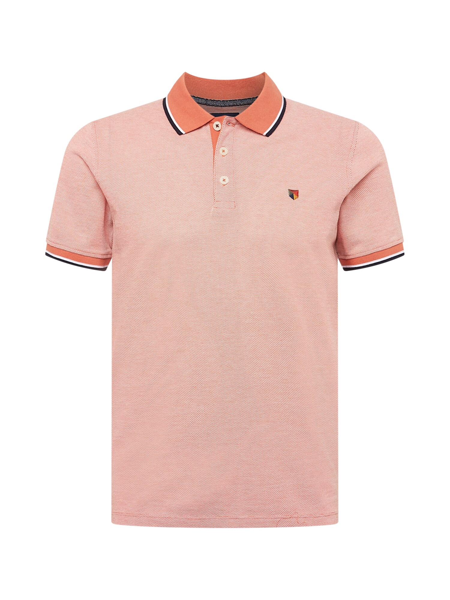 JACK & JONES Tričko 'JPRBluwin'  tmavomodrá / žltá / marhuľová / biela