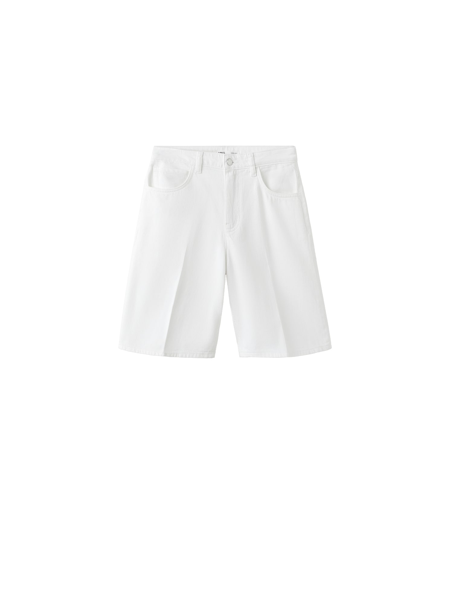 MANGO Pantaloni cu dungă CAMILLA alb
