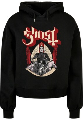 Merchcode Sweatshirt ‘Ghost – Wings Of Fate’ Beige / Donkerrood / Zwart