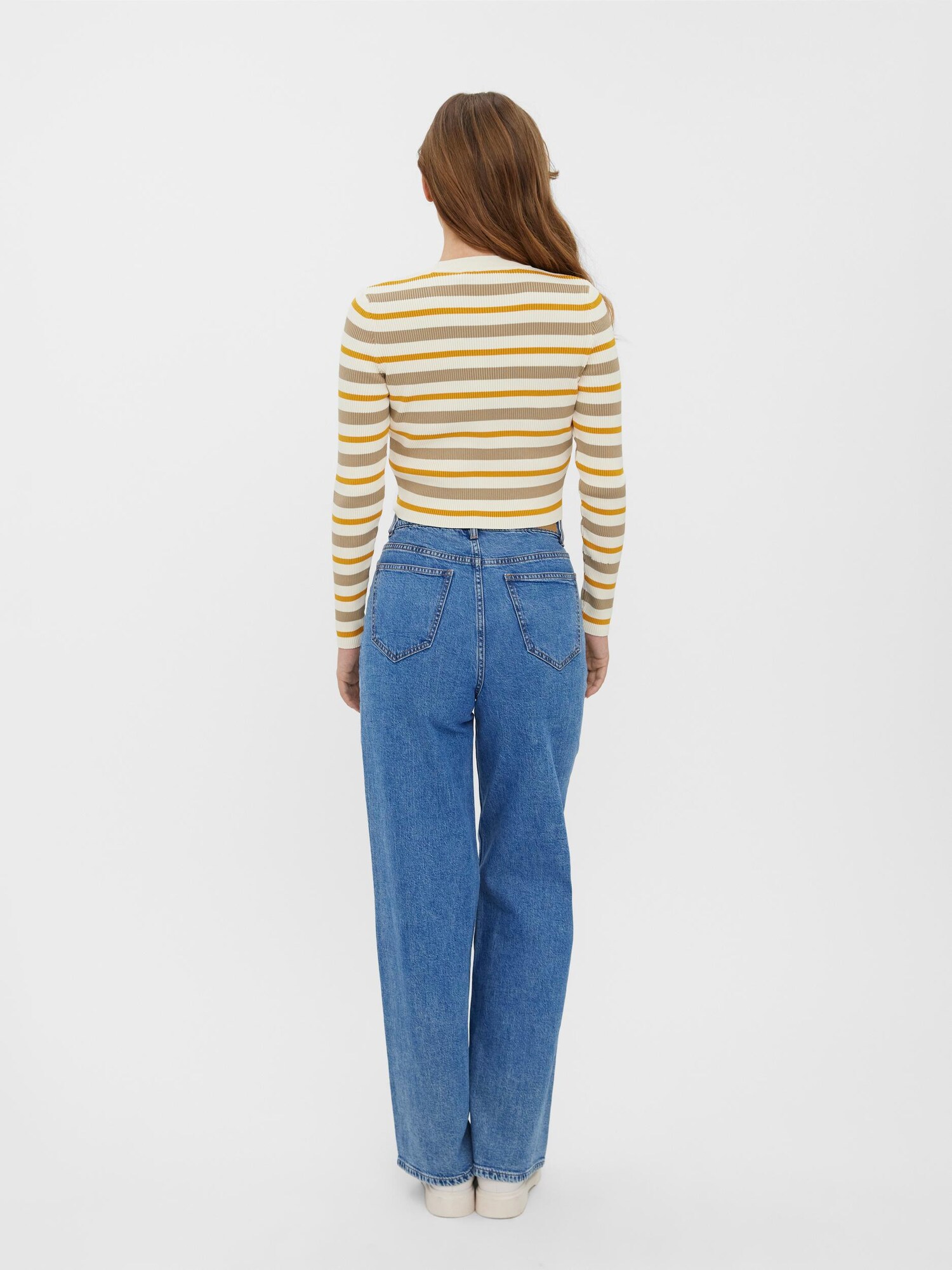 VERO MODA Pulóver 'ANITA'  konyak / mokka / pasztellsárga termék 2. képe