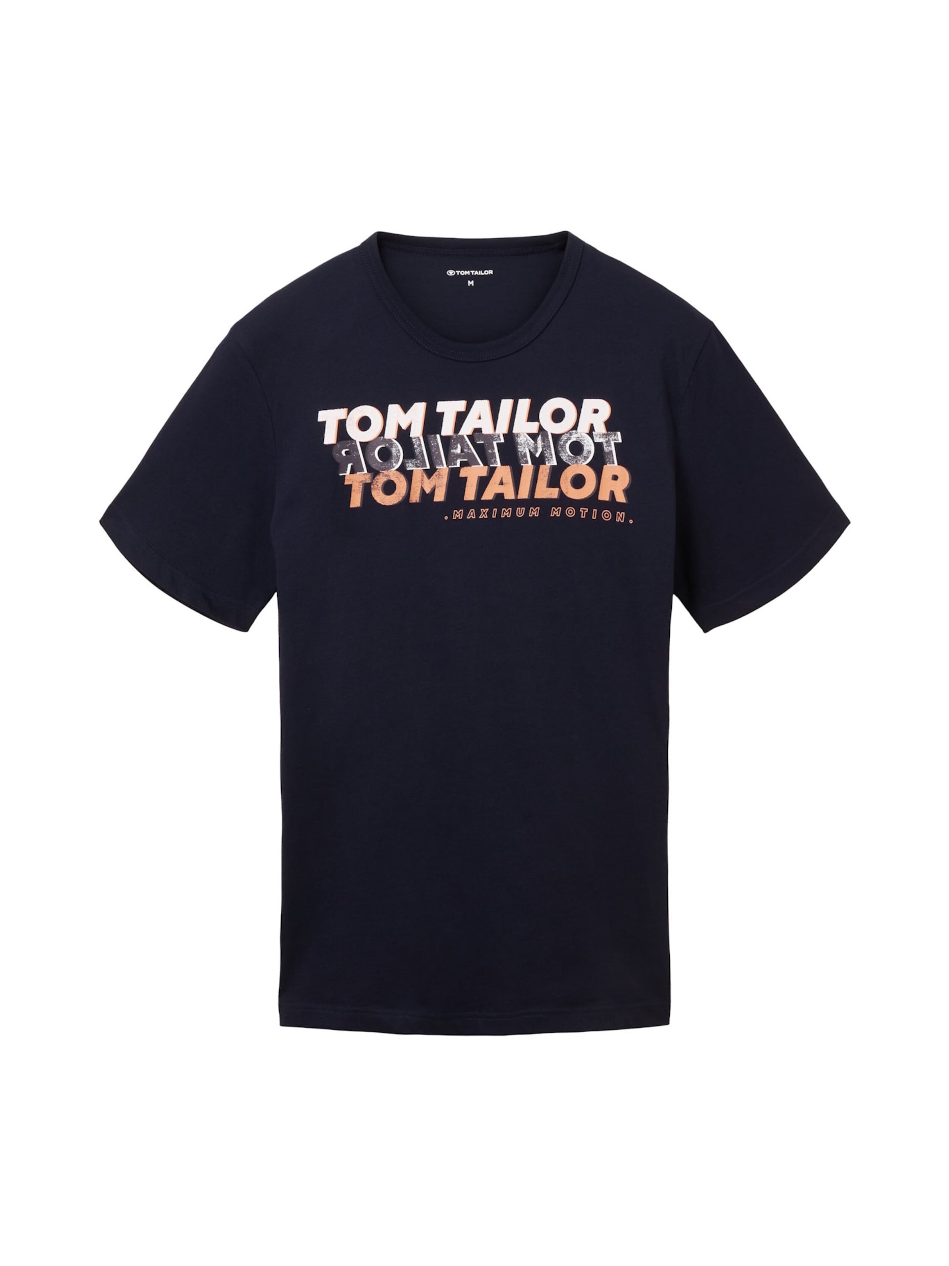 TOM TAILOR T-shirt marinblå / mörkgrå / orange herr