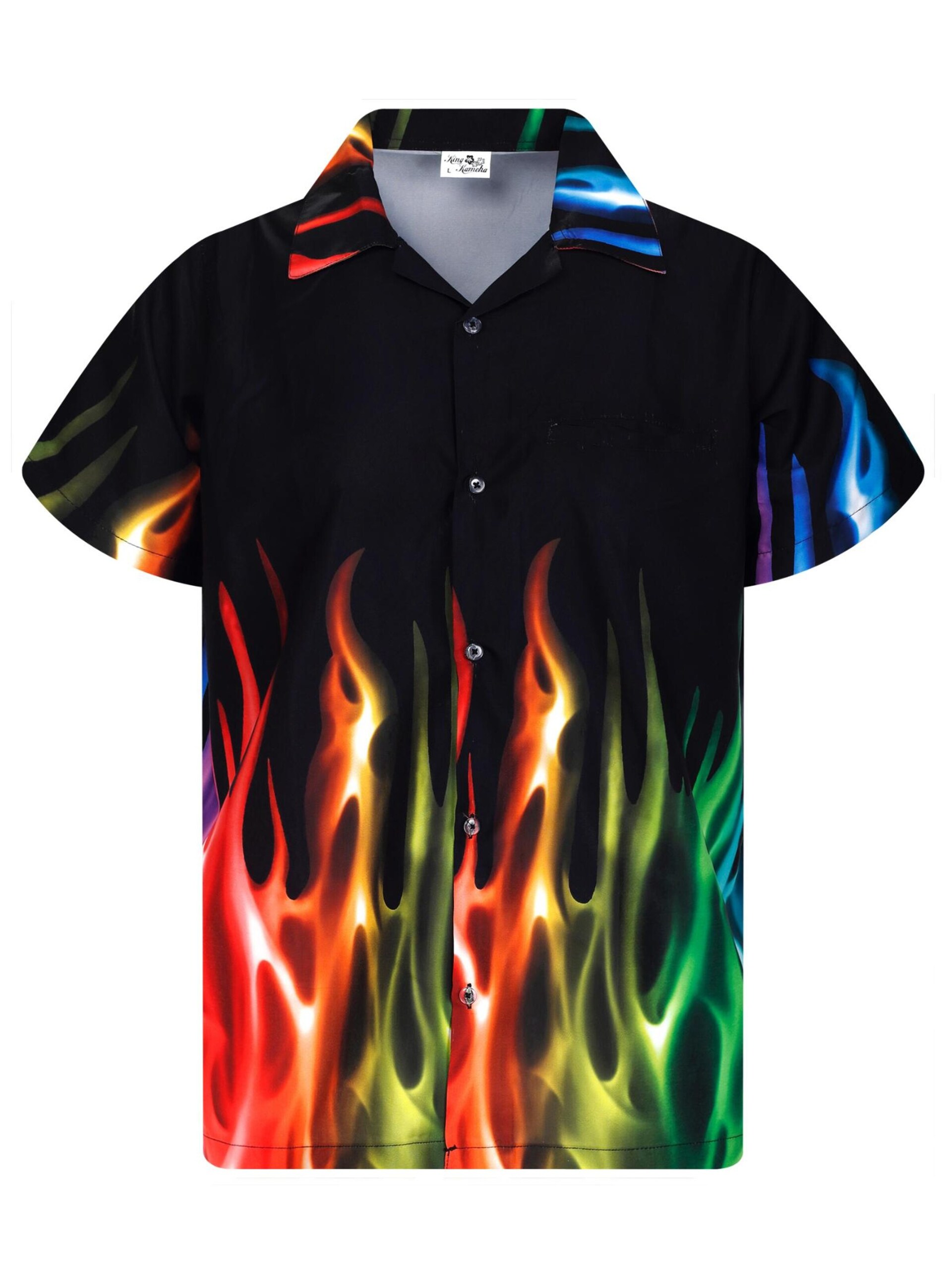 King Kameha T-shirt 'Flames' herr