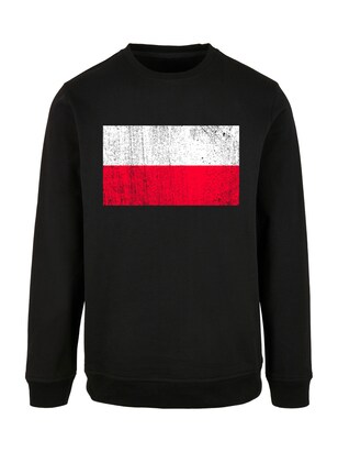 F4NT4STIC Sweatshirt ‘Poland Polen Flagge’ Lichtrood / Zwart / Wit