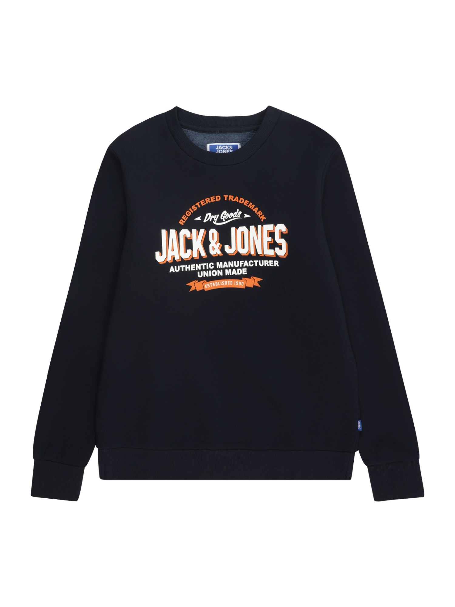 Jack & Jones Junior Mikina  námornícka modrá / oranžová / biela
