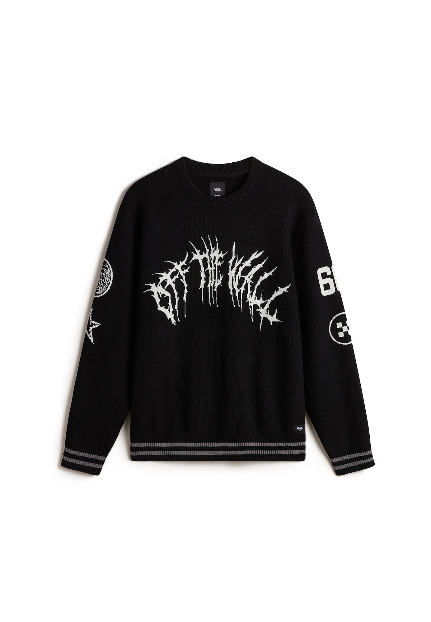 VANS Pulover  negru / alb