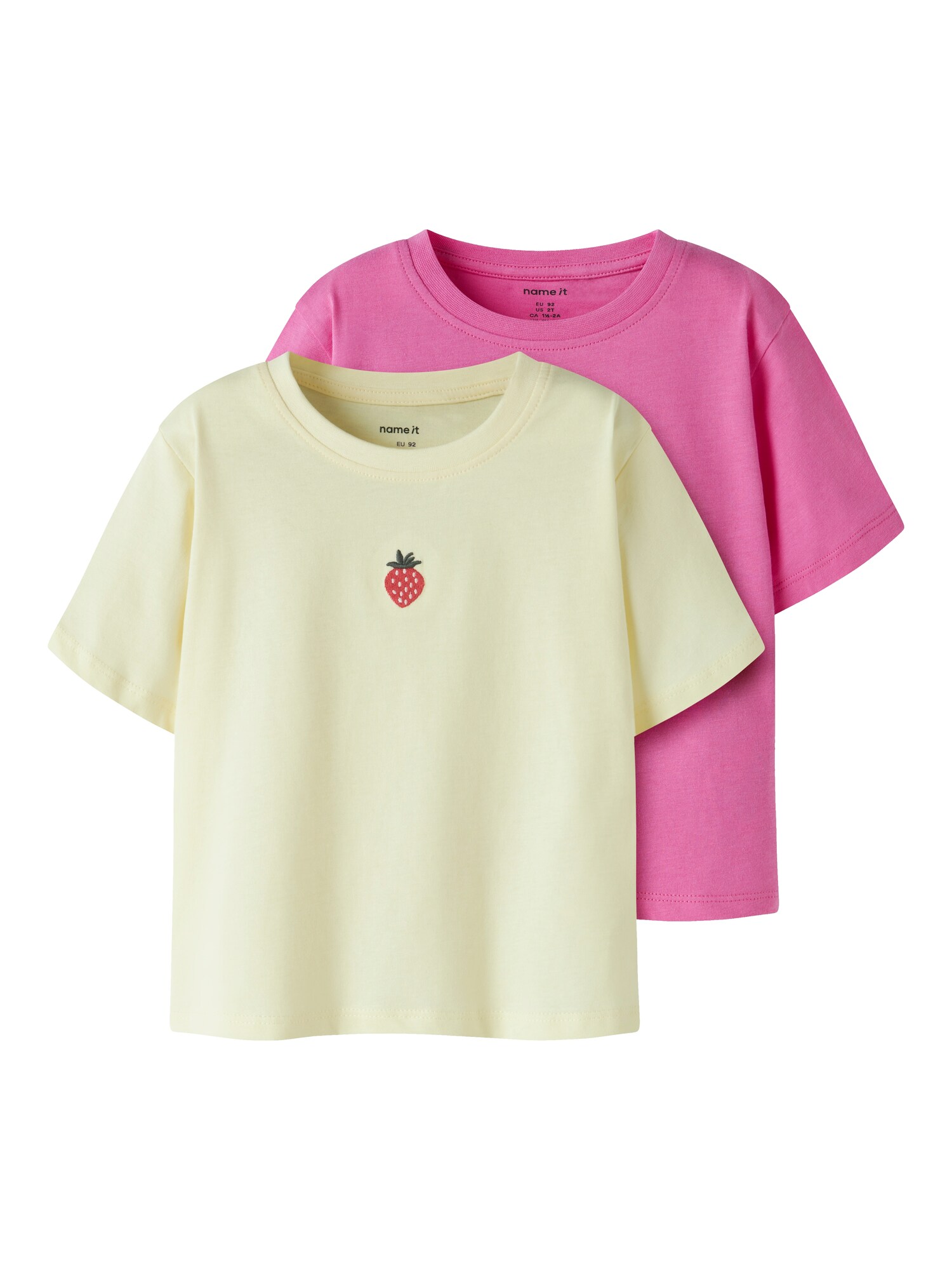 NAME IT Tricou 'NMFVictoria'  crem / galben pastel / roz închis / roșu cireș